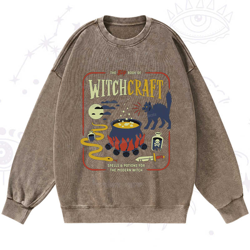 Purplehecate Book Of Witchcraft Washed Sweatshirt
