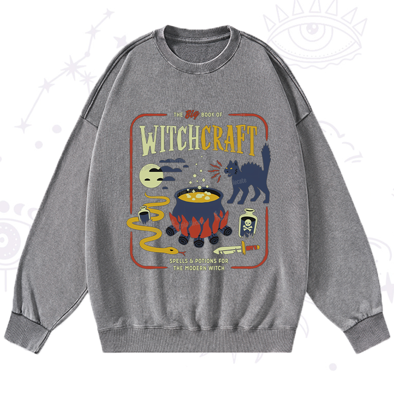 Purplehecate Book Of Witchcraft Washed Sweatshirt