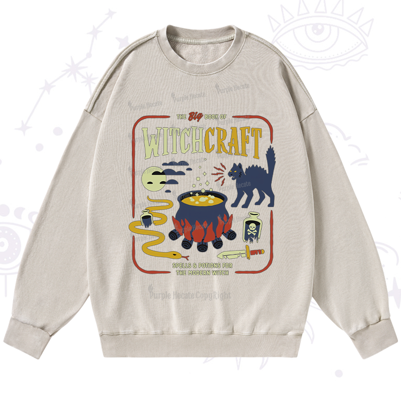 Purplehecate Book Of Witchcraft Washed Sweatshirt