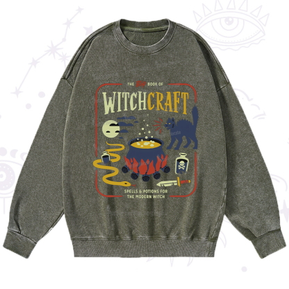Purplehecate Book Of Witchcraft Washed Sweatshirt