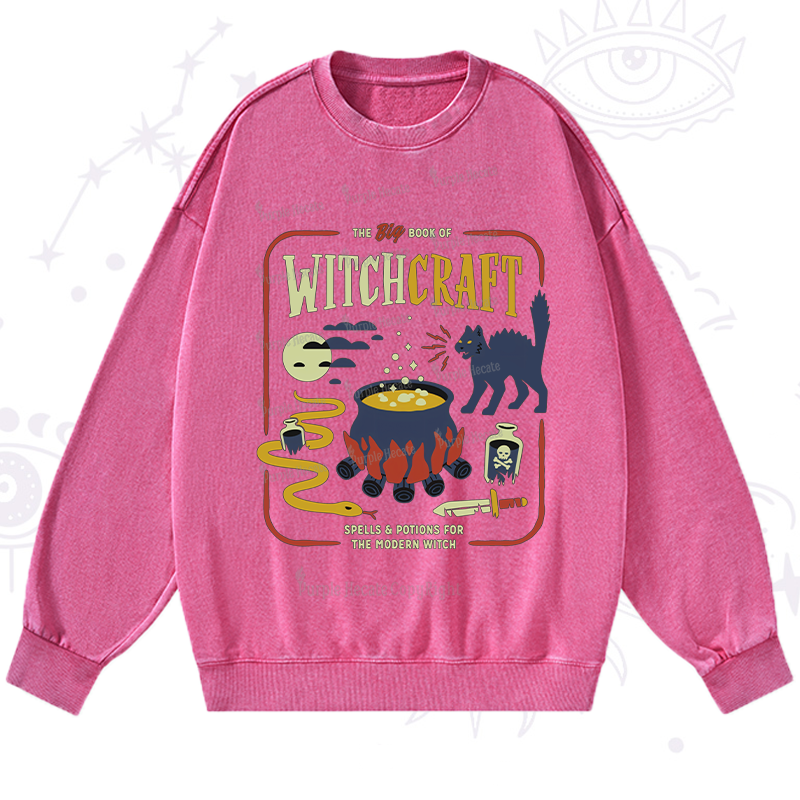 Purplehecate Book Of Witchcraft Washed Sweatshirt
