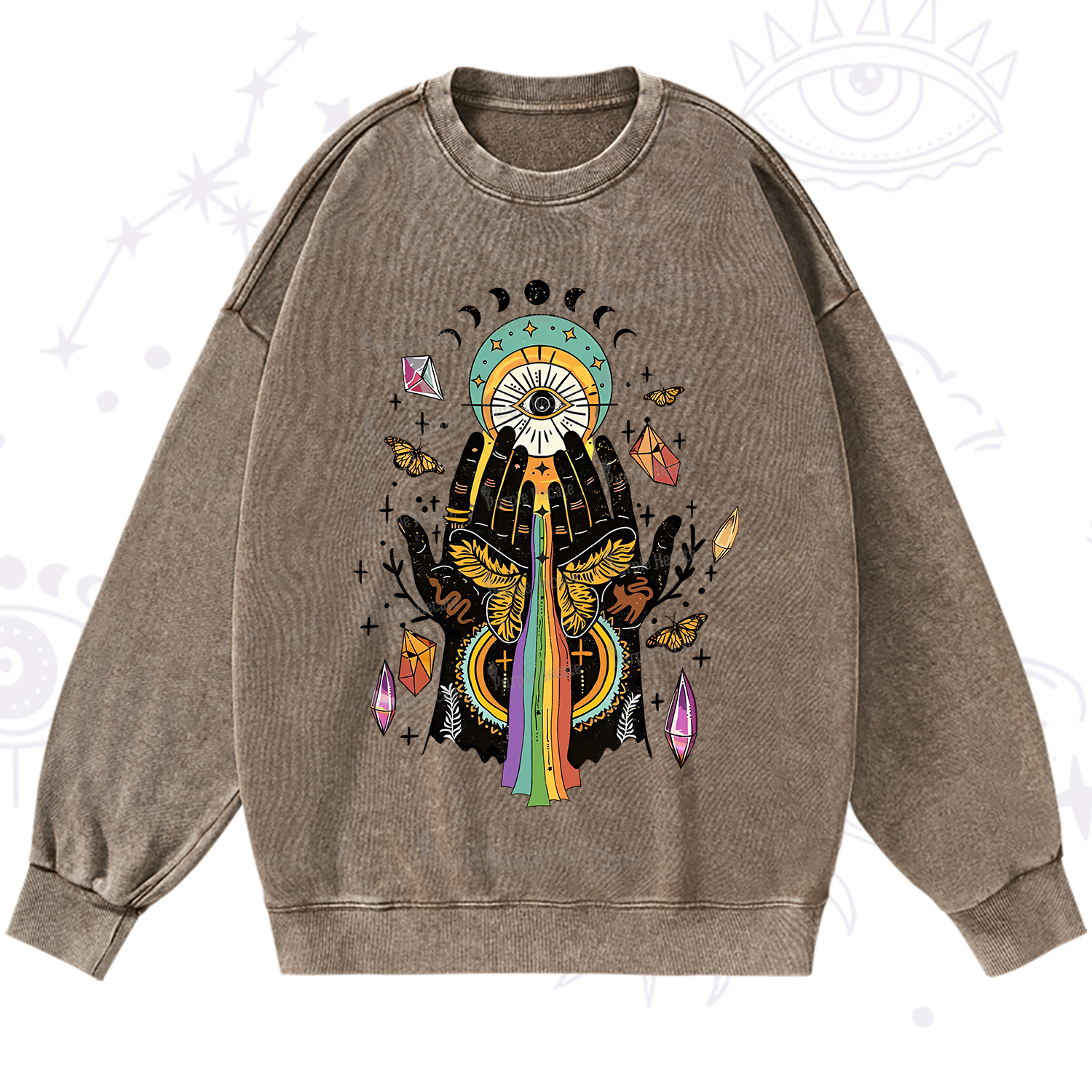 Purplehecate Mystical Witchy Hands Washed Sweatshirt