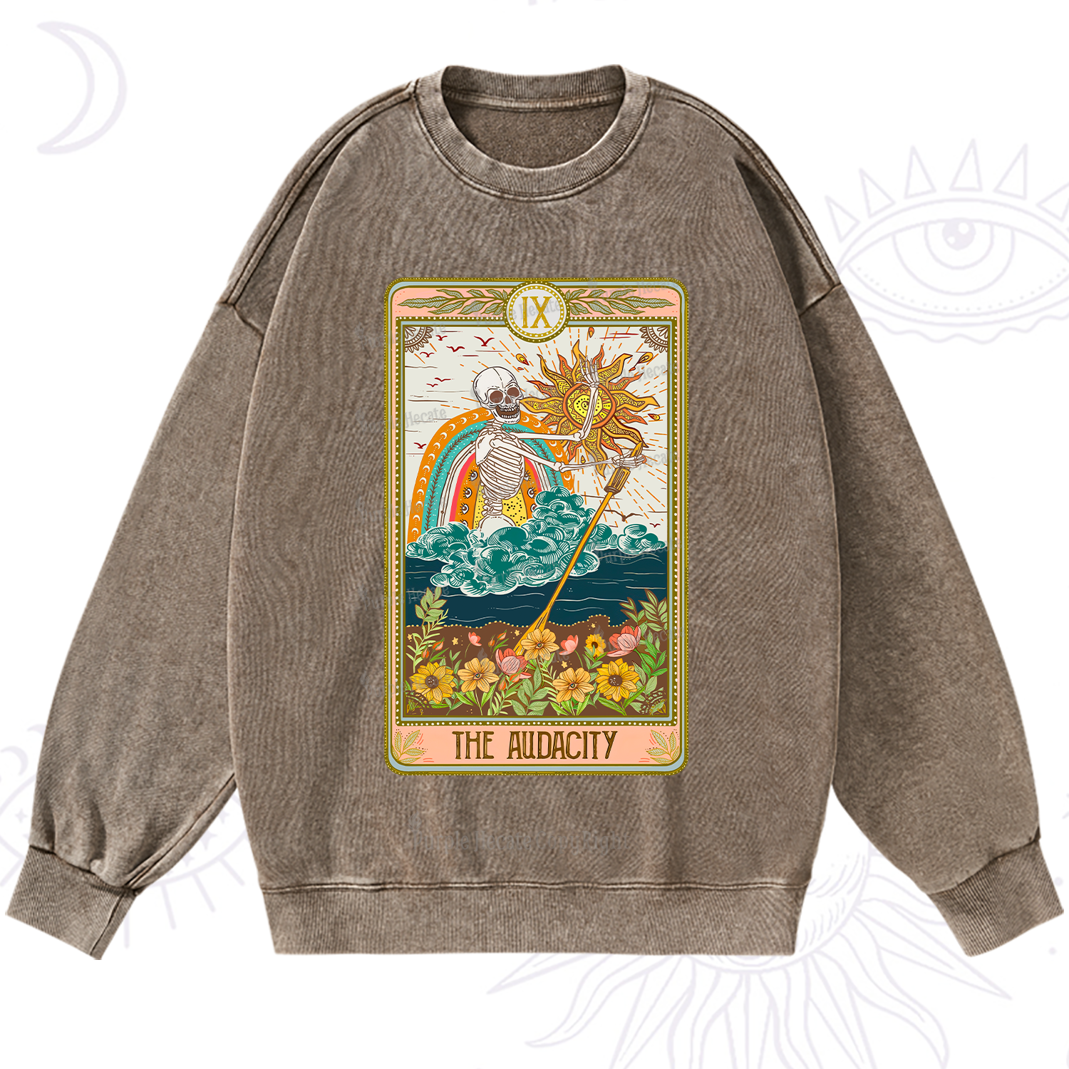 Purplehecate The Audacity Tarot Card Washed Sweatshirt