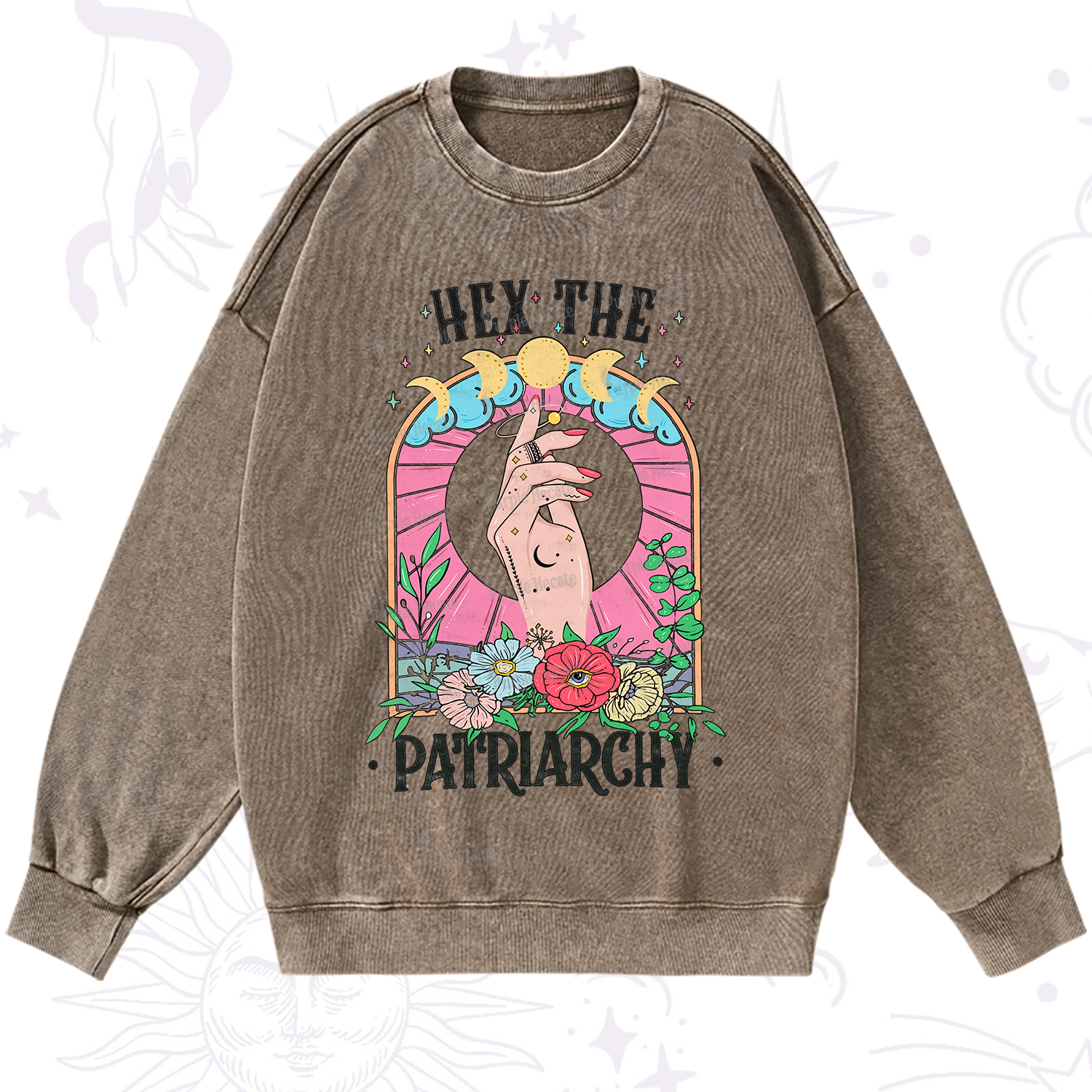 Purplehecate Hex The Patriarchy Washed Sweatshirt