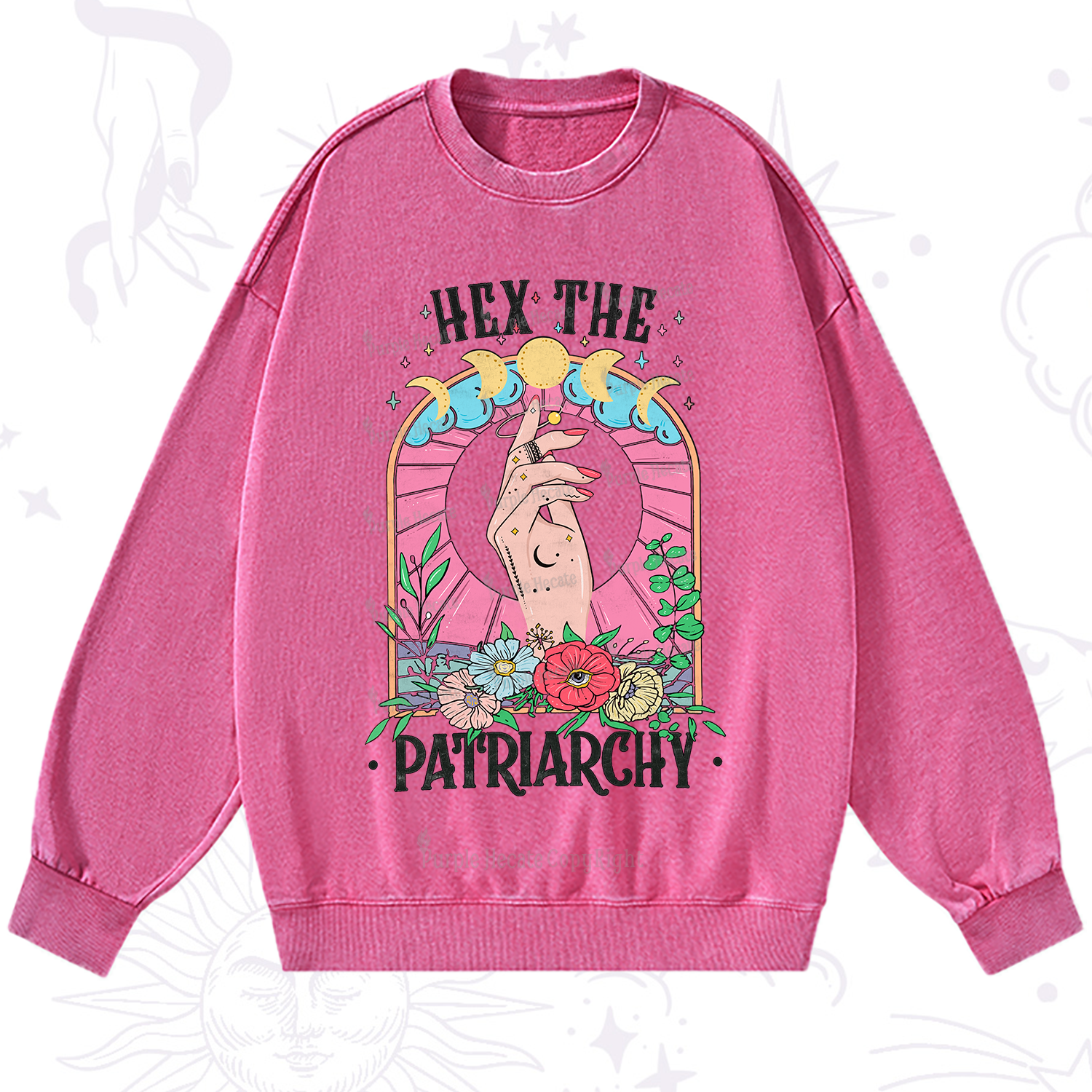 Purplehecate Hex The Patriarchy Washed Sweatshirt