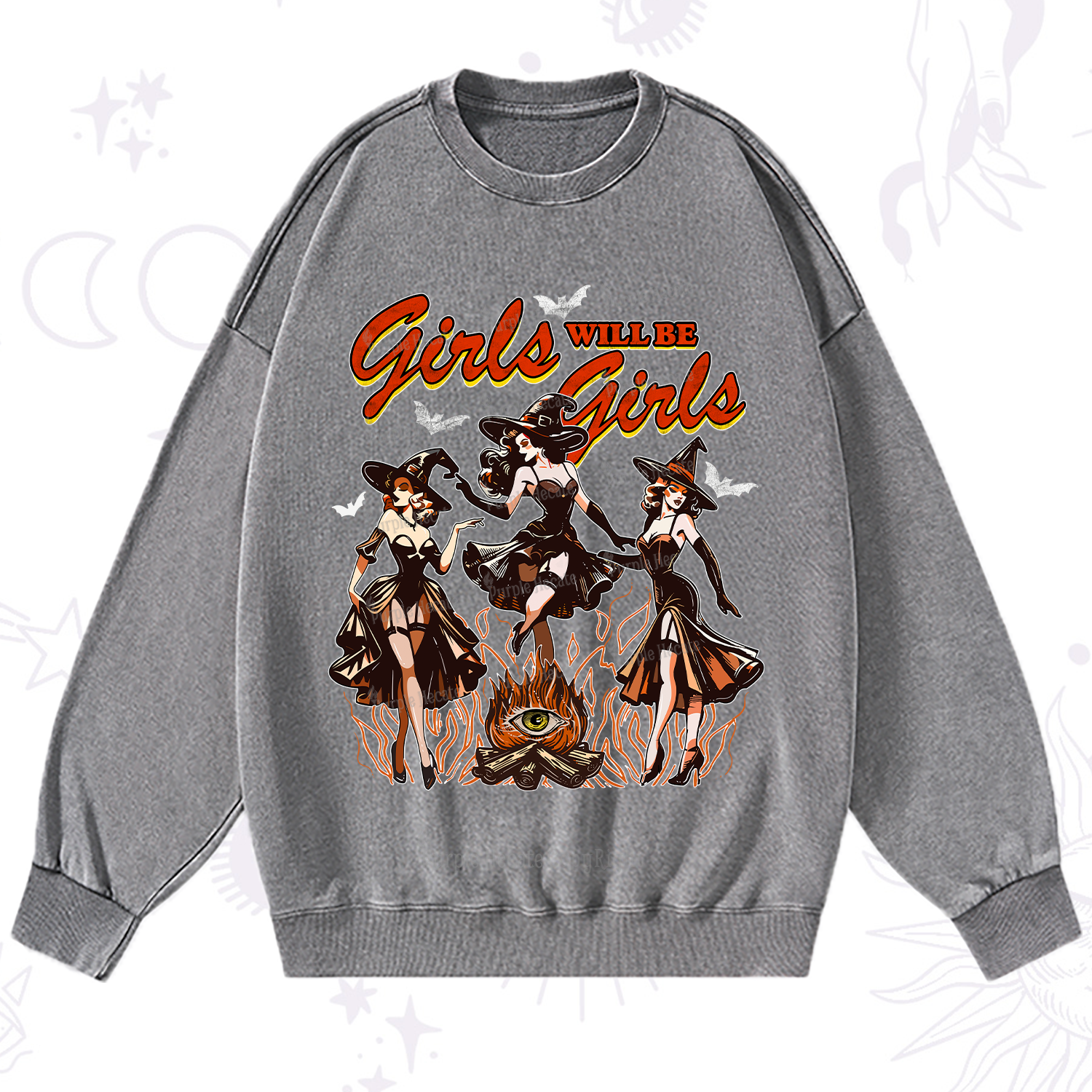 Purplehecate Girls Will Be Girls Washed Sweatshirt