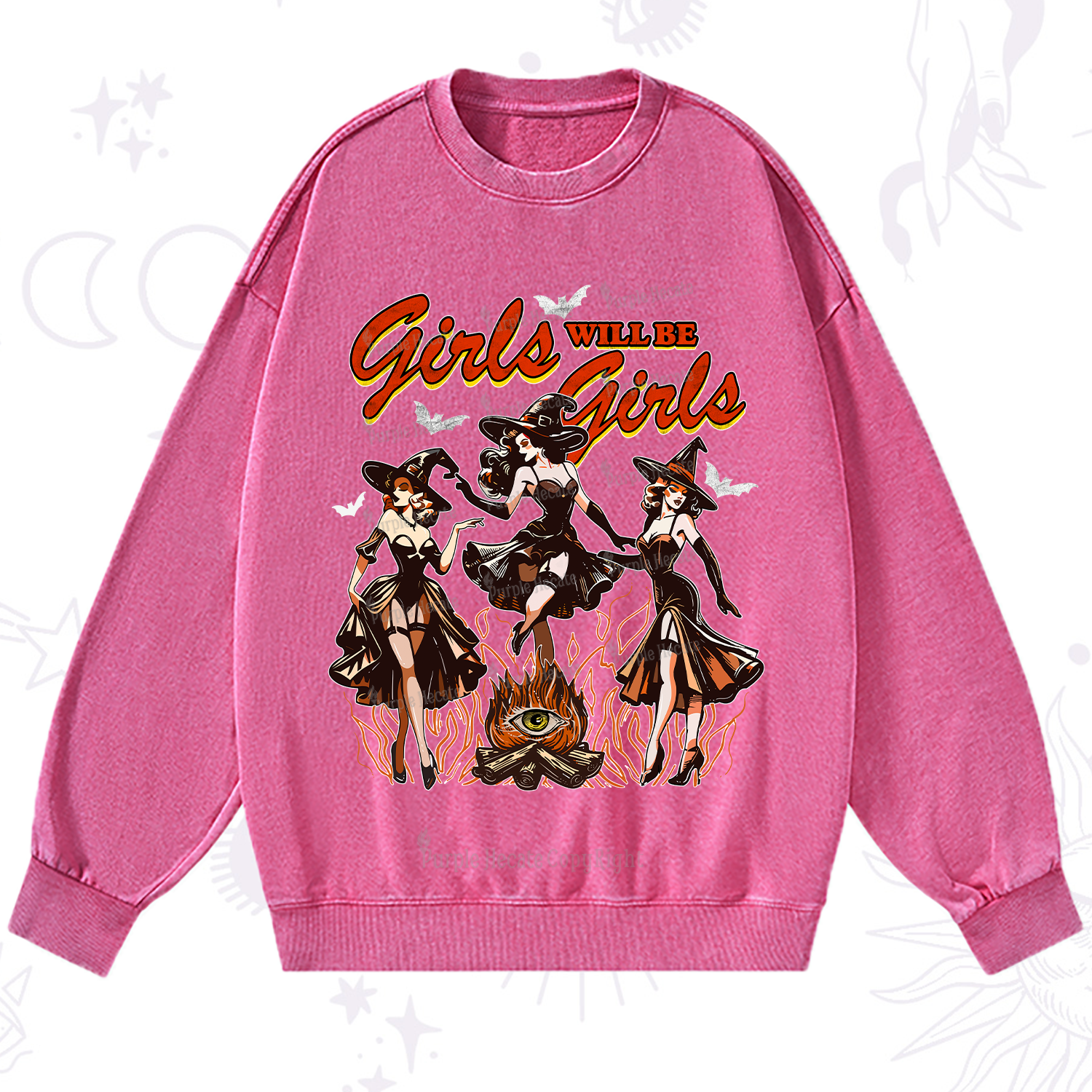 Purplehecate Girls Will Be Girls Washed Sweatshirt