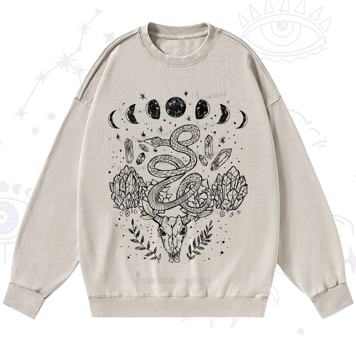 Purplehecate Crystals Witchy Washed Sweatshirt