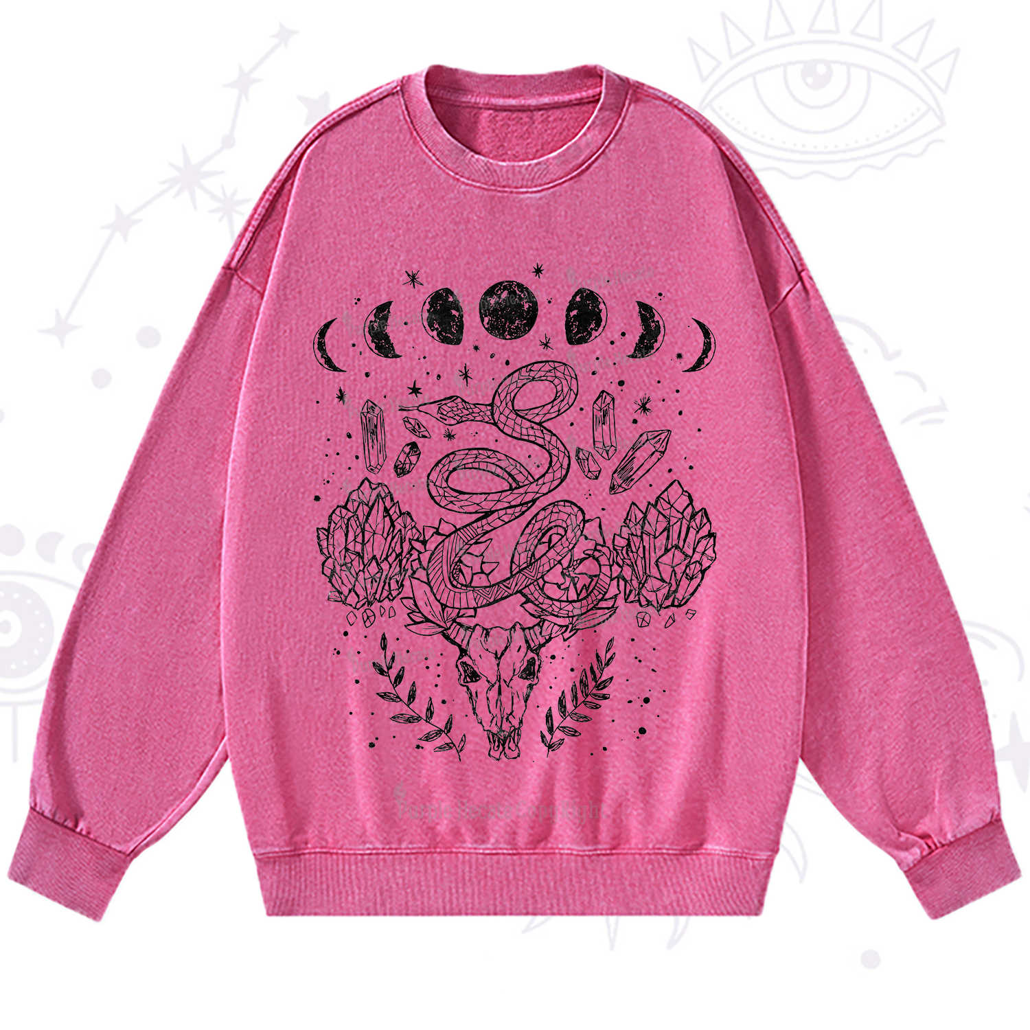 Purplehecate Crystals Witchy Washed Sweatshirt