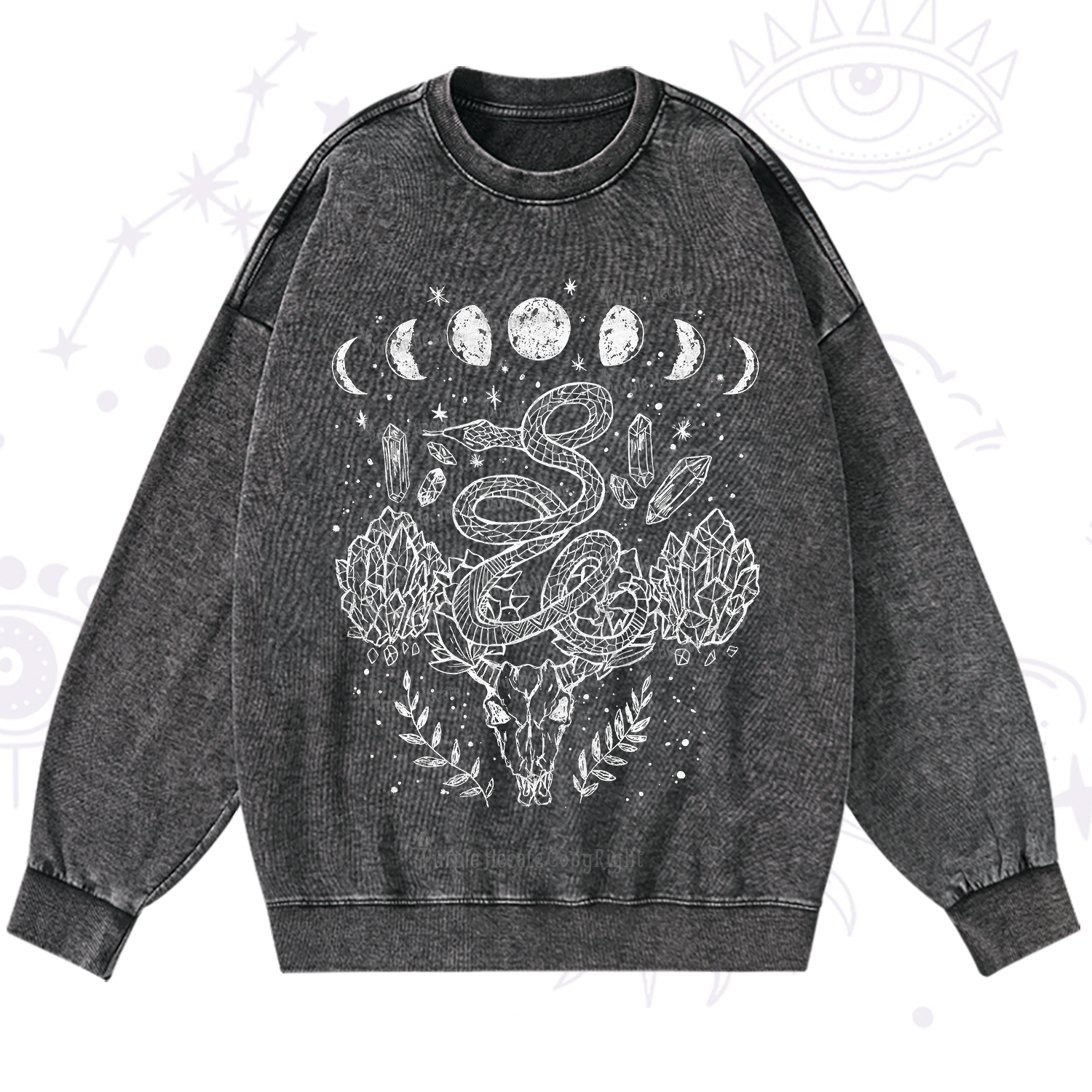 Purplehecate Crystals Witchy Washed Sweatshirt