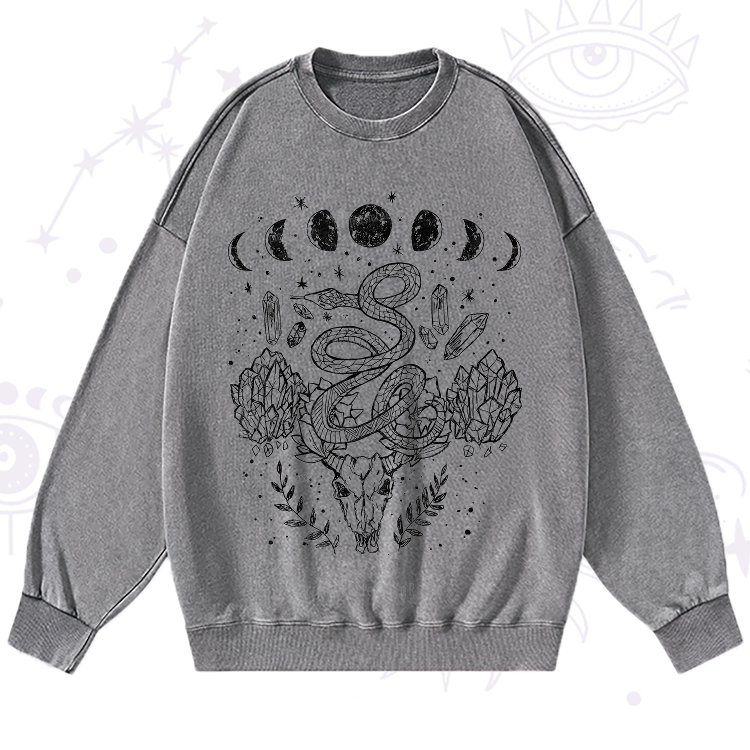 Purplehecate Crystals Witchy Washed Sweatshirt
