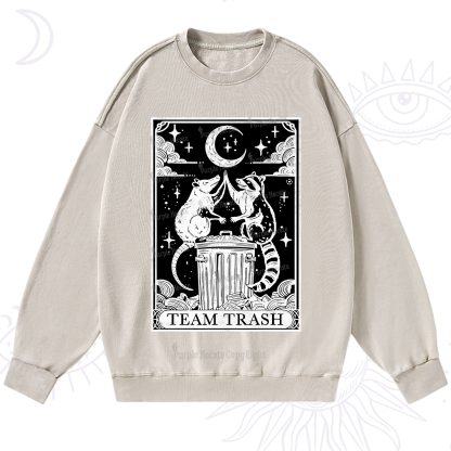 Purplehecate The Team Trash Tarot Washed Sweatshirt