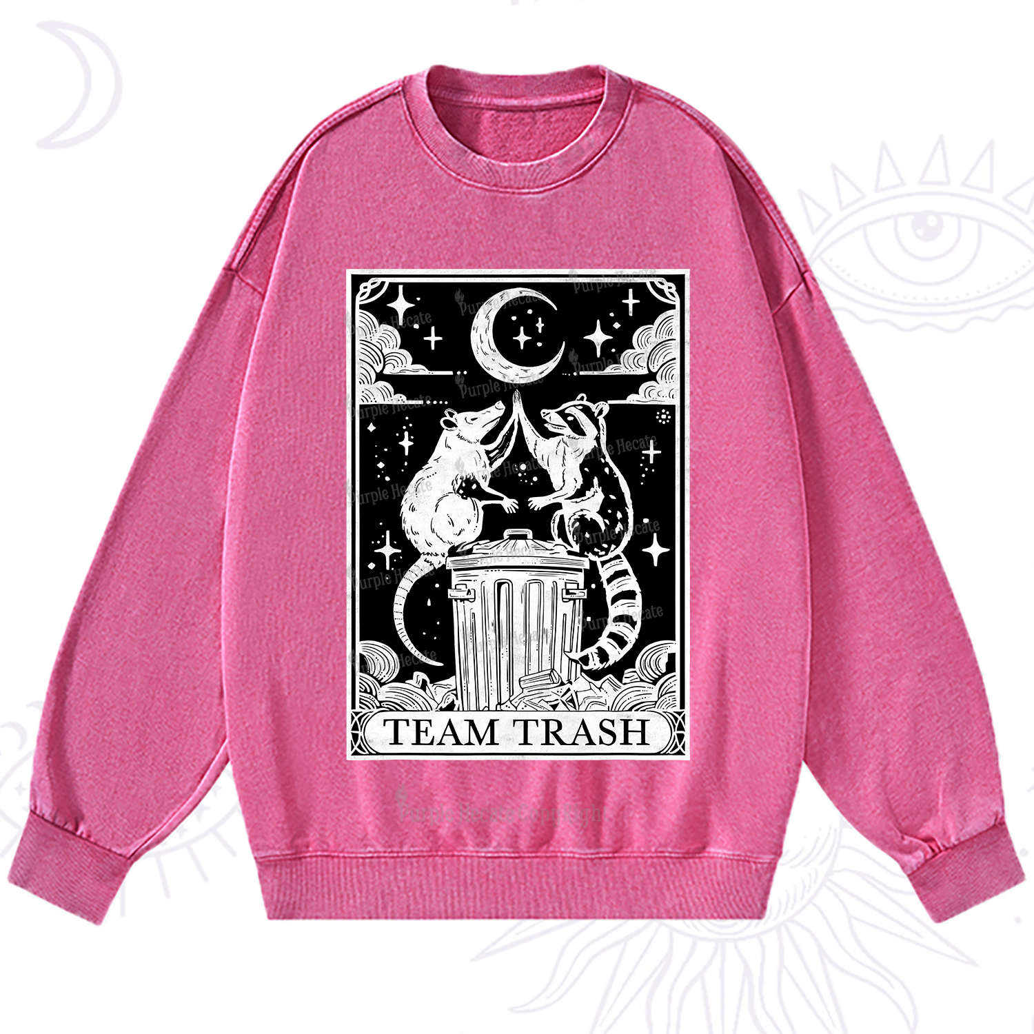 Purplehecate The Team Trash Tarot Washed Sweatshirt