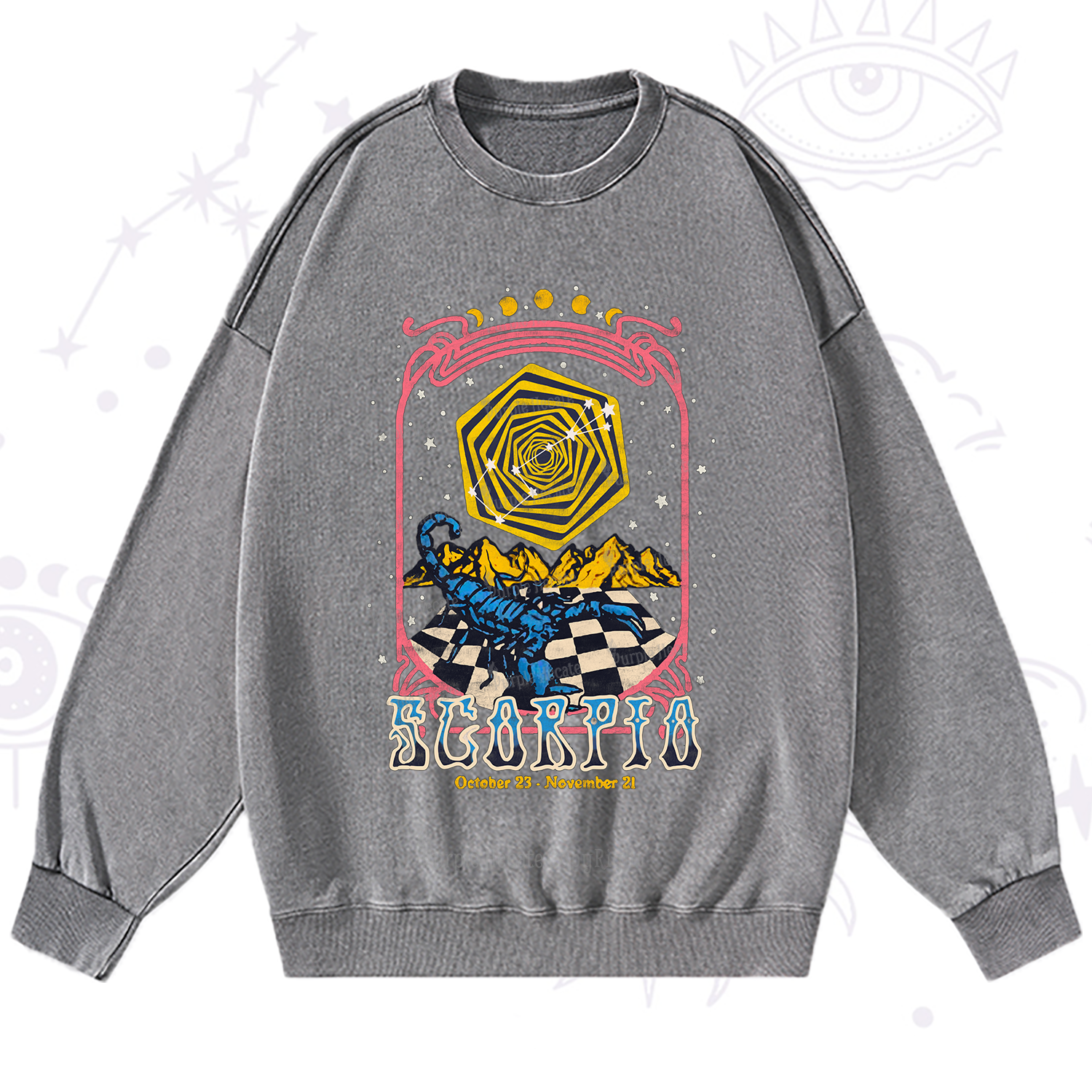 Purplehecate Scorpio Crew Zodiac Washed Sweatshirt