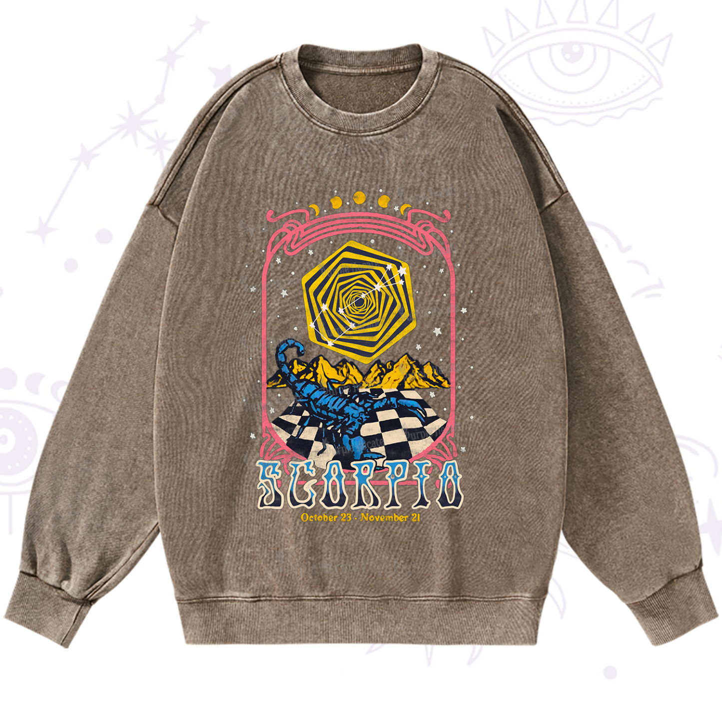 Purplehecate Scorpio Crew Zodiac Washed Sweatshirt
