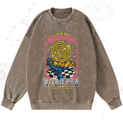 Purplehecate Scorpio Crew Zodiac Washed Sweatshirt