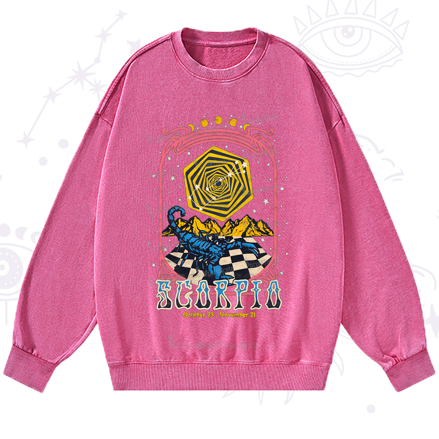 Purplehecate Scorpio Crew Zodiac Washed Sweatshirt