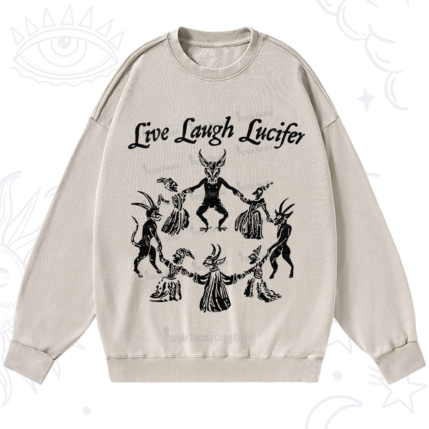 Purplehecate Live Laugh Lucifer Washed Sweatshirt