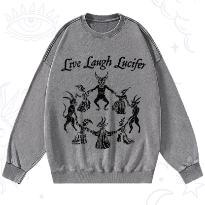 Purplehecate Live Laugh Lucifer Washed Sweatshirt