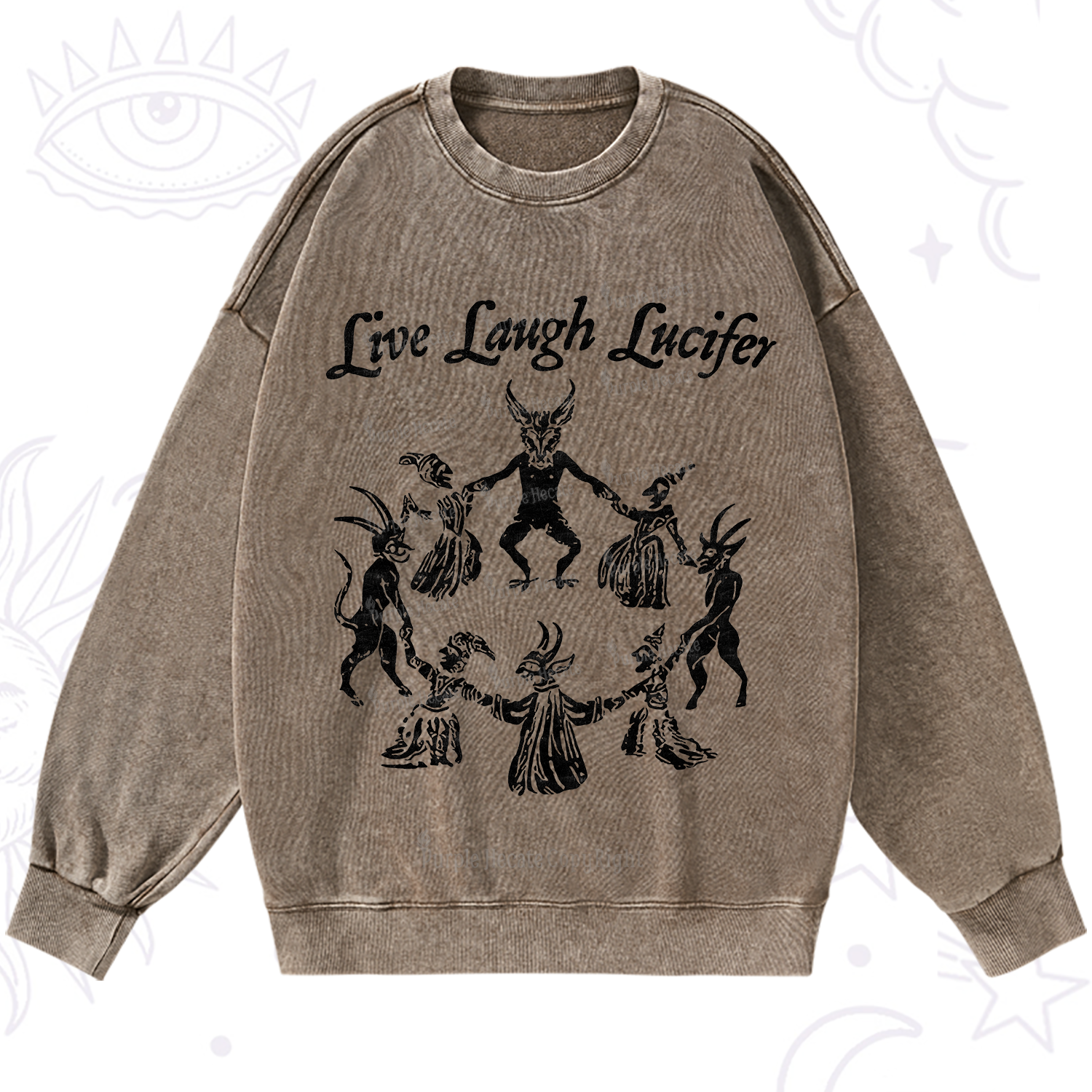 Purplehecate Live Laugh Lucifer Washed Sweatshirt