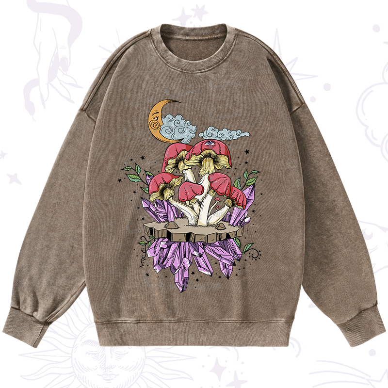 Purplehecate Fantasy Mushroom Washed Sweatshirt
