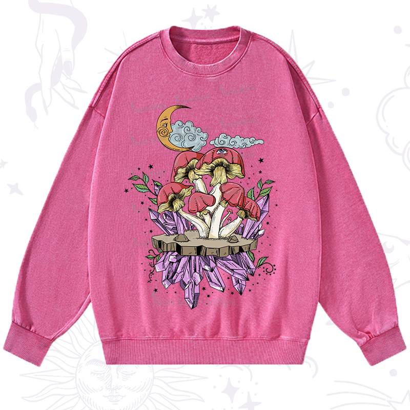 Purplehecate Fantasy Mushroom Washed Sweatshirt