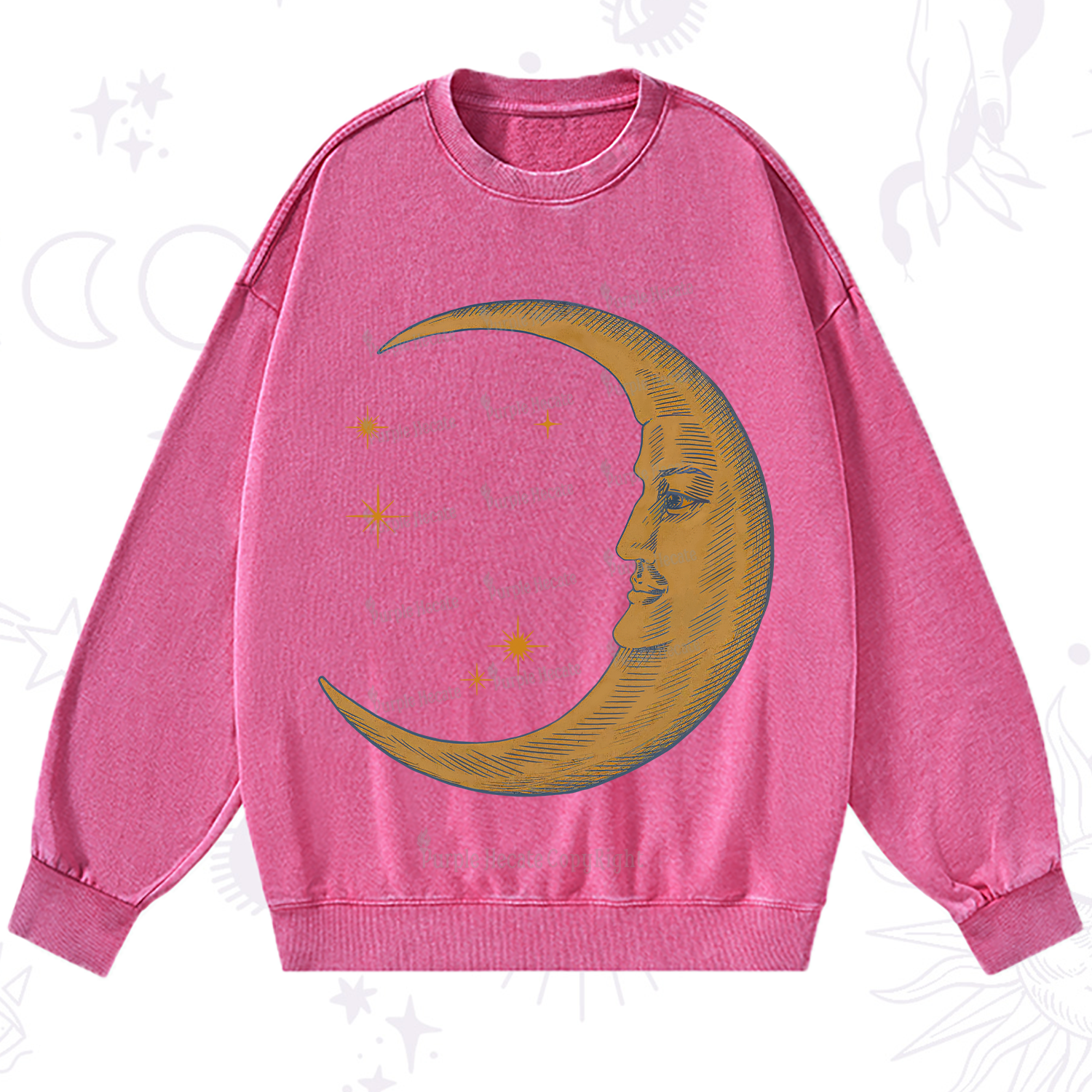 Purplehecate Celestial Moon Washed Sweatshirt