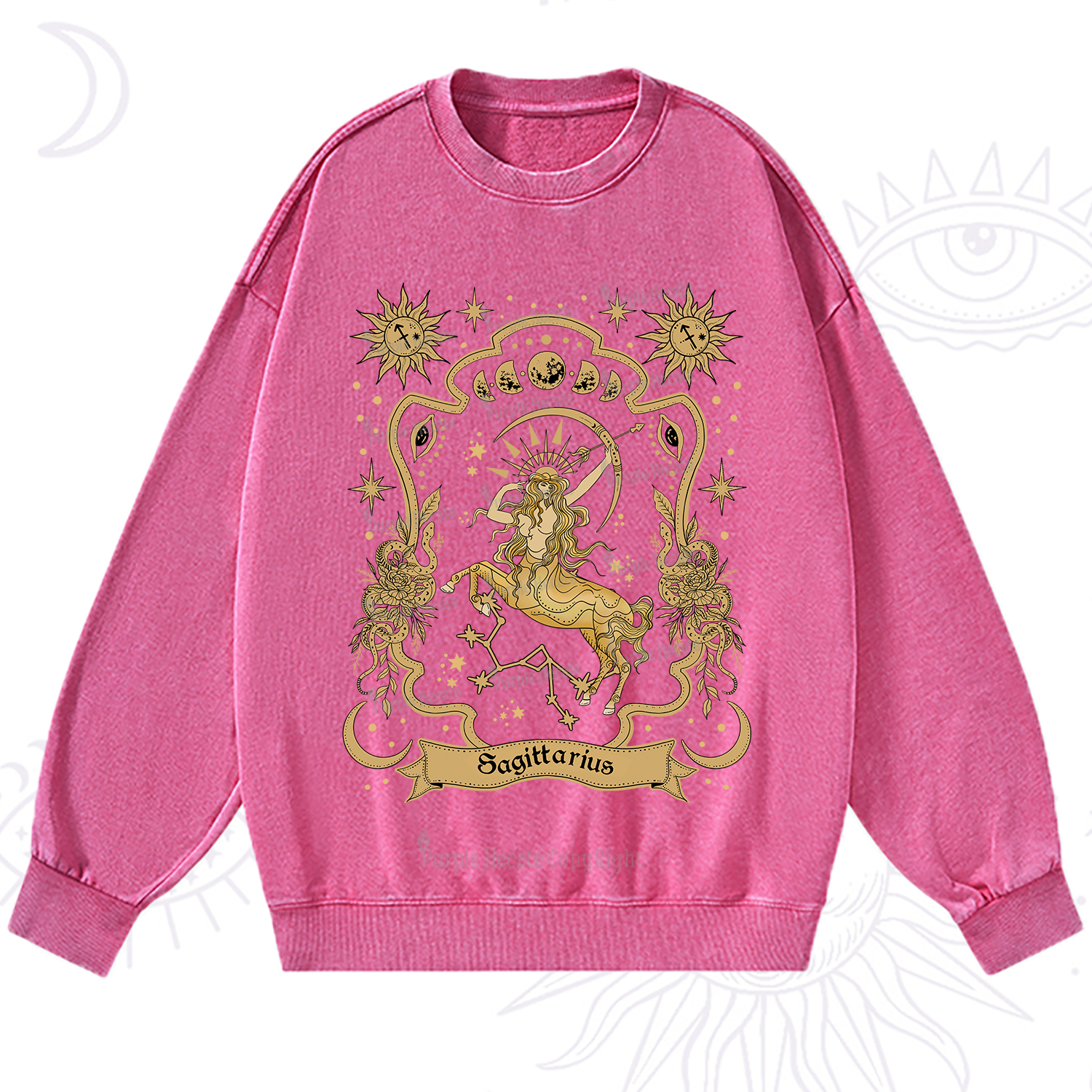 Purplehecate Sagittarius' Astral Mirage Zodiac Washed Sweatshirt