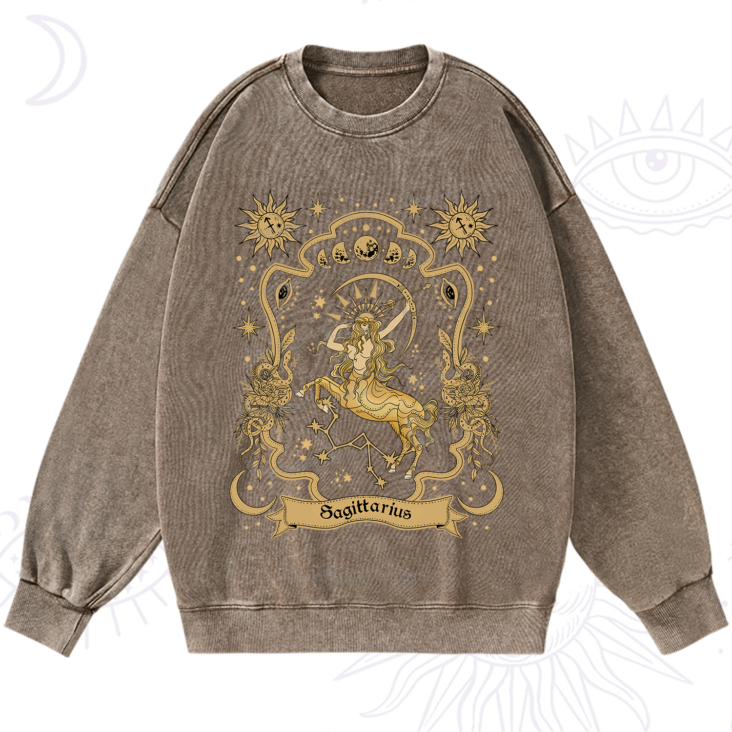 Purplehecate Sagittarius' Astral Mirage Zodiac Washed Sweatshirt