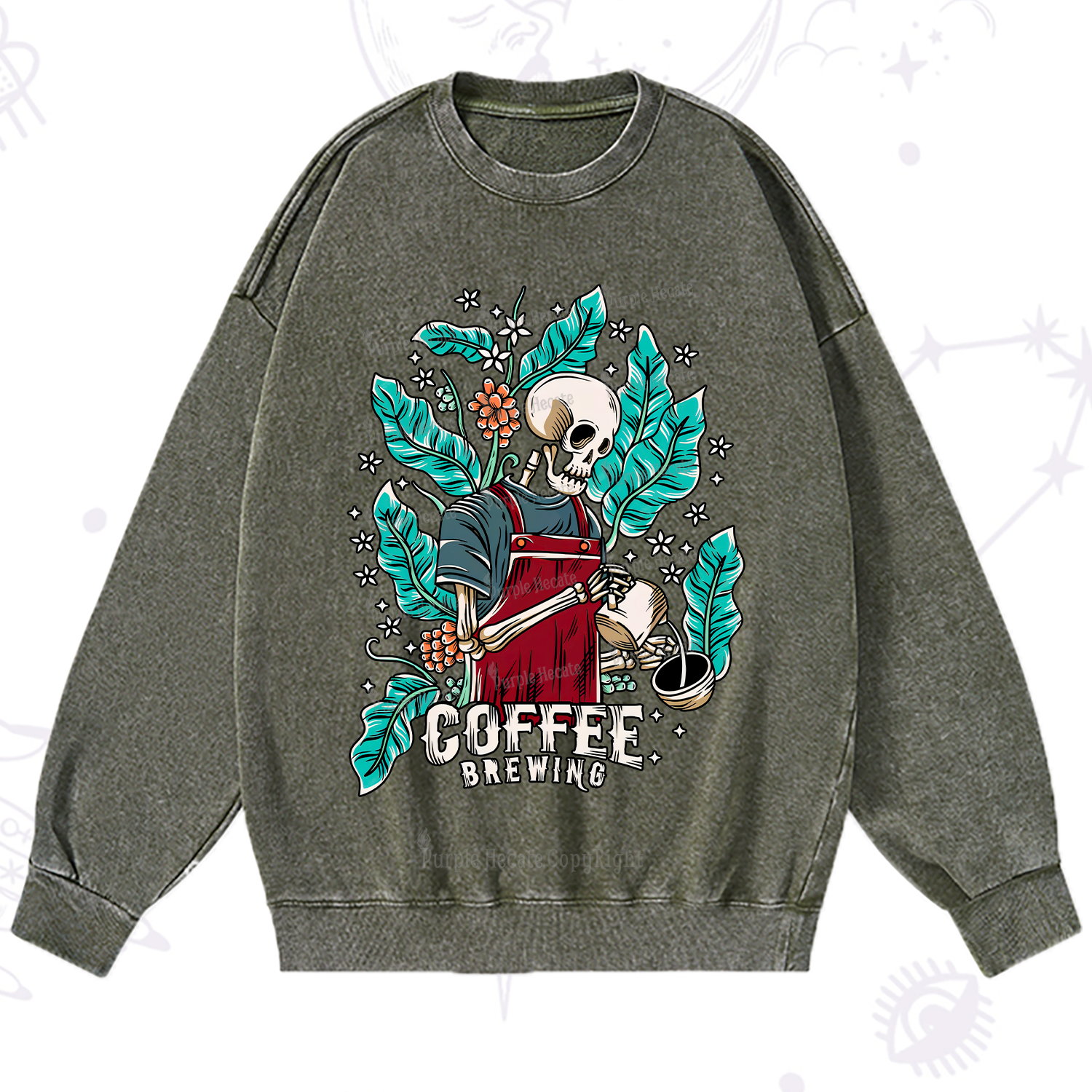 Purplehecate Coffee Brewing Washed Sweatshirt