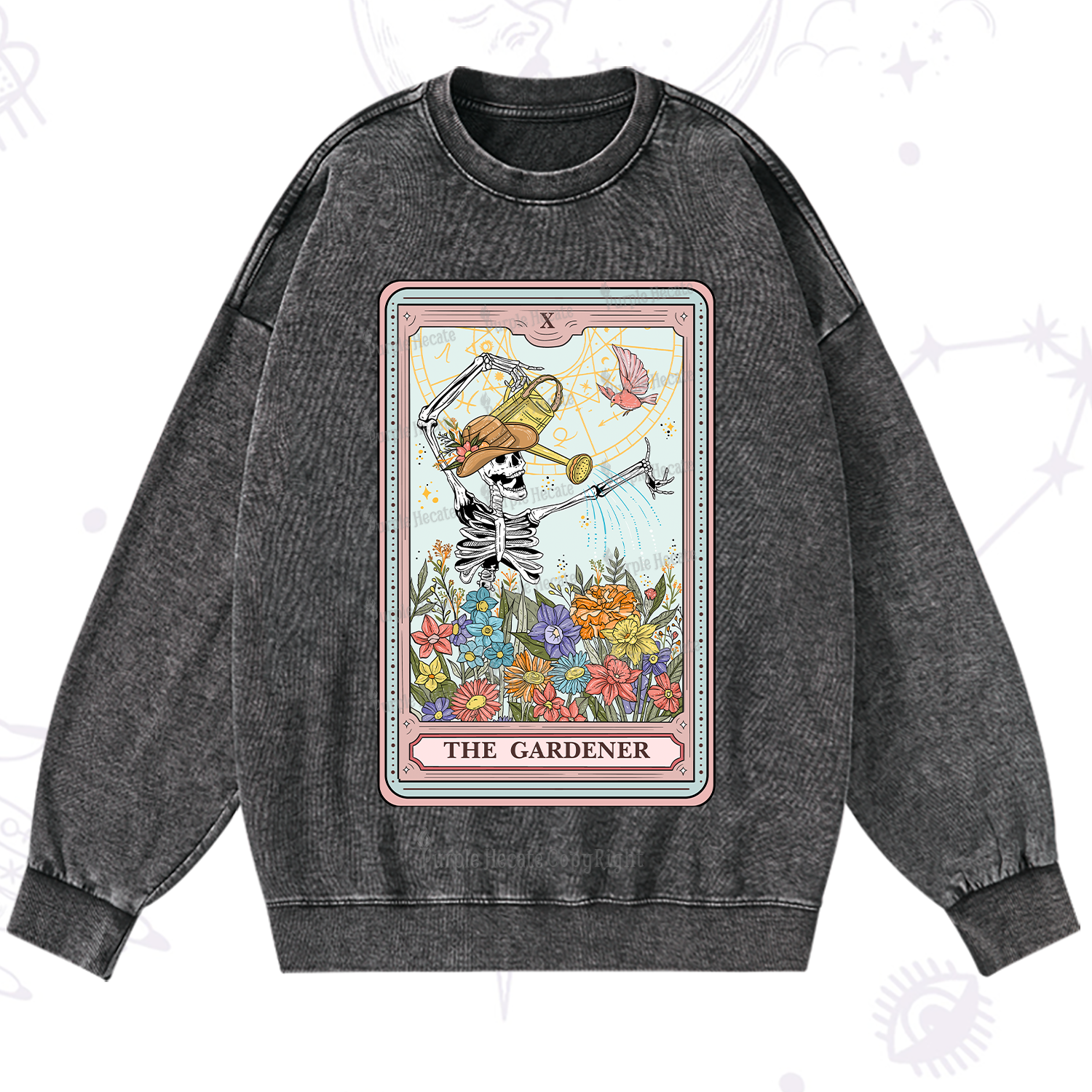 Purplehecate The Gardener Tarot Washed Sweatshirt