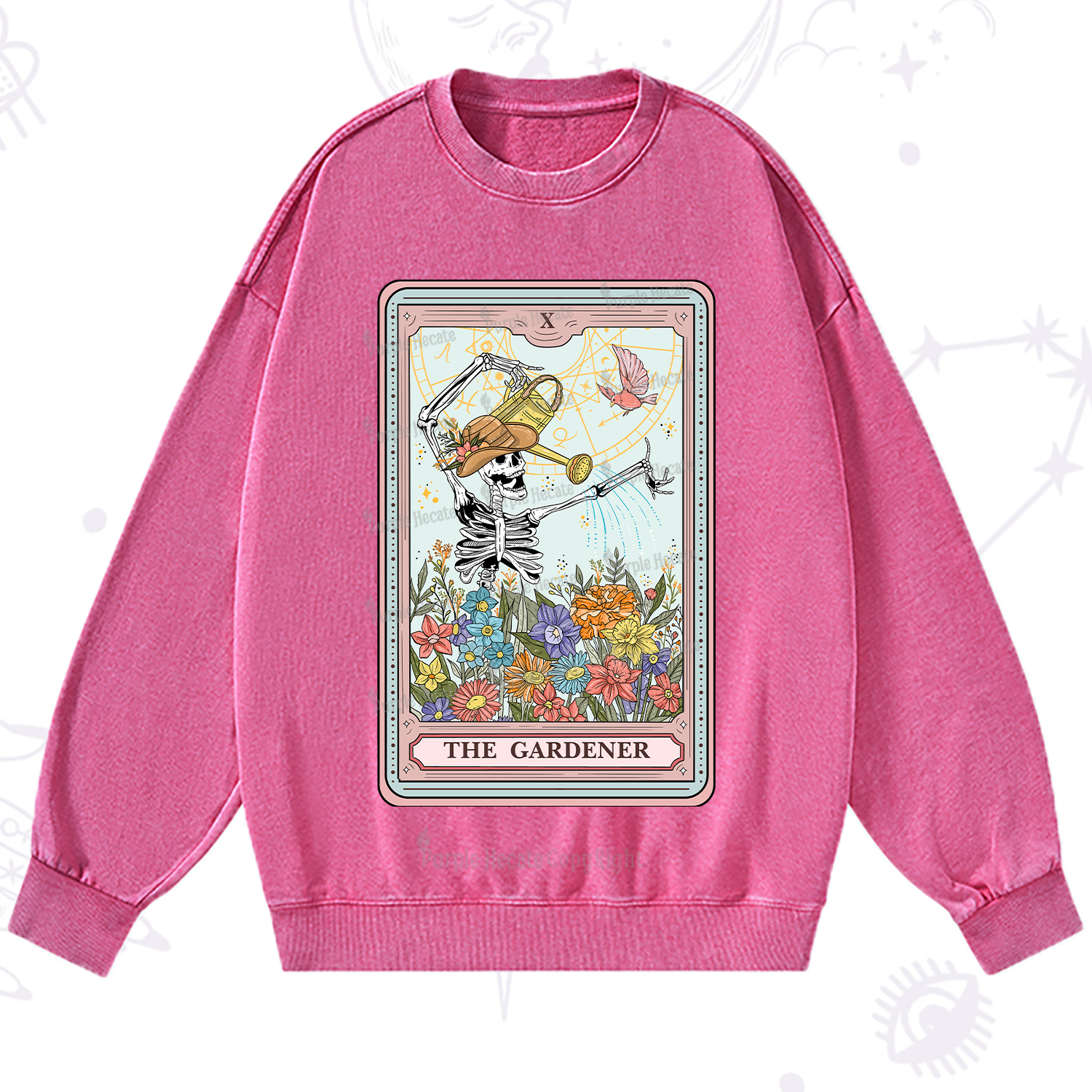 Purplehecate The Gardener Tarot Washed Sweatshirt