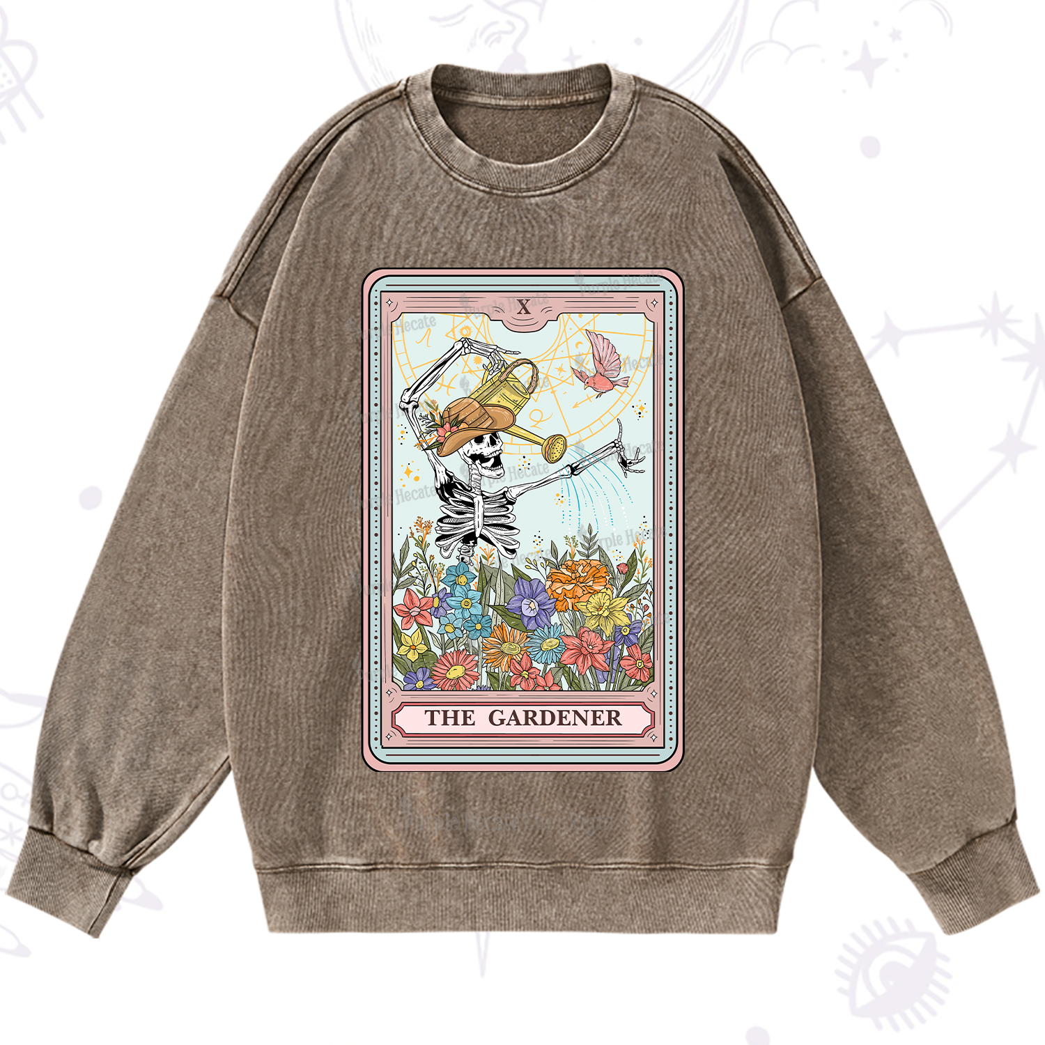 Purplehecate The Gardener Tarot Washed Sweatshirt