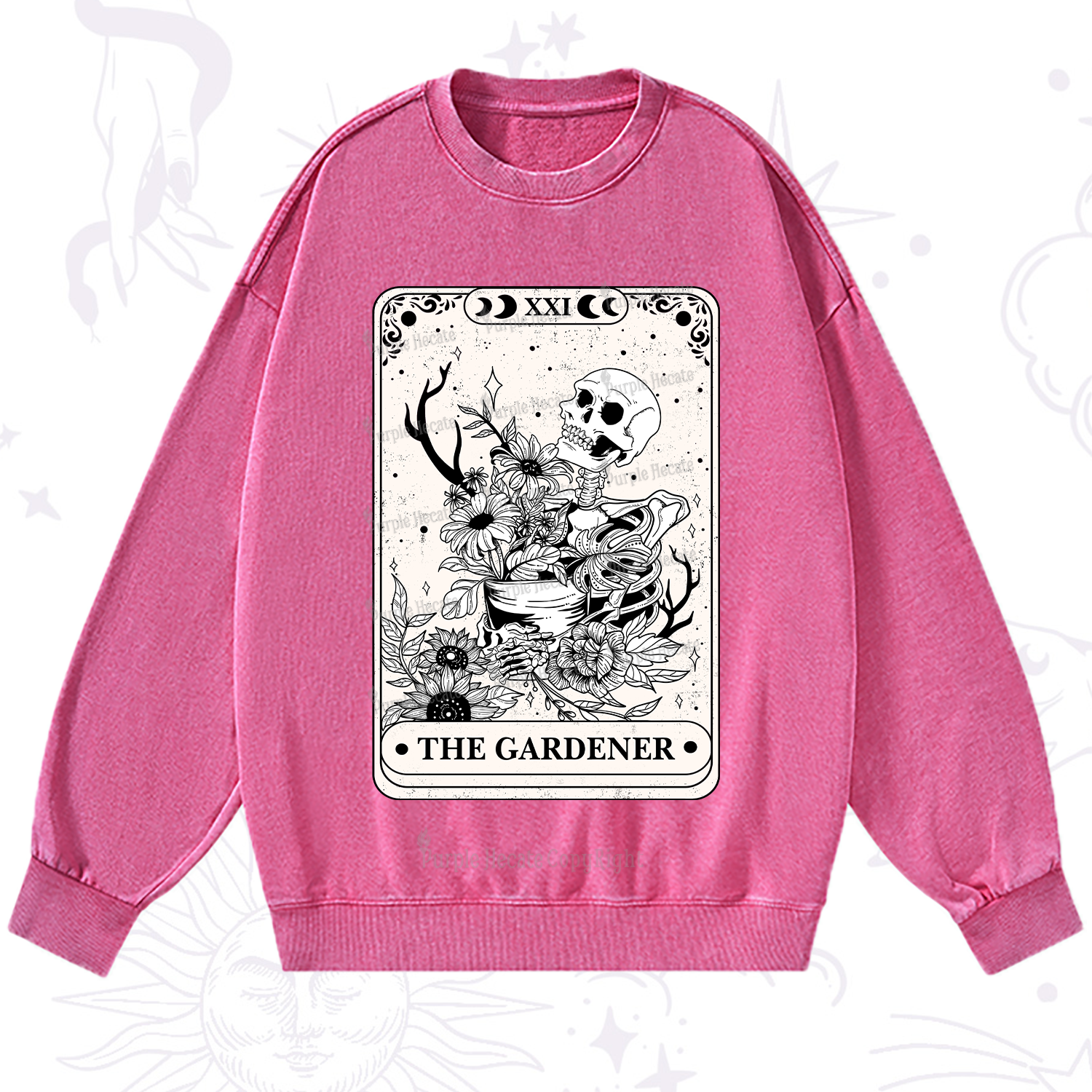 Purplehecate The Gardener Tarot Washed Sweatshirt
