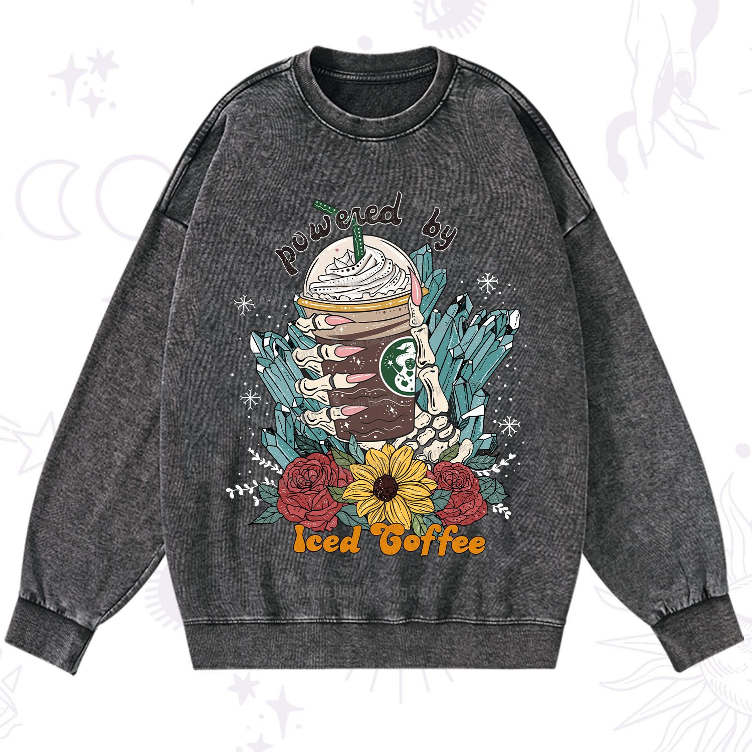Purplehecate Powered By Ice Coffee Washed Sweatshirt