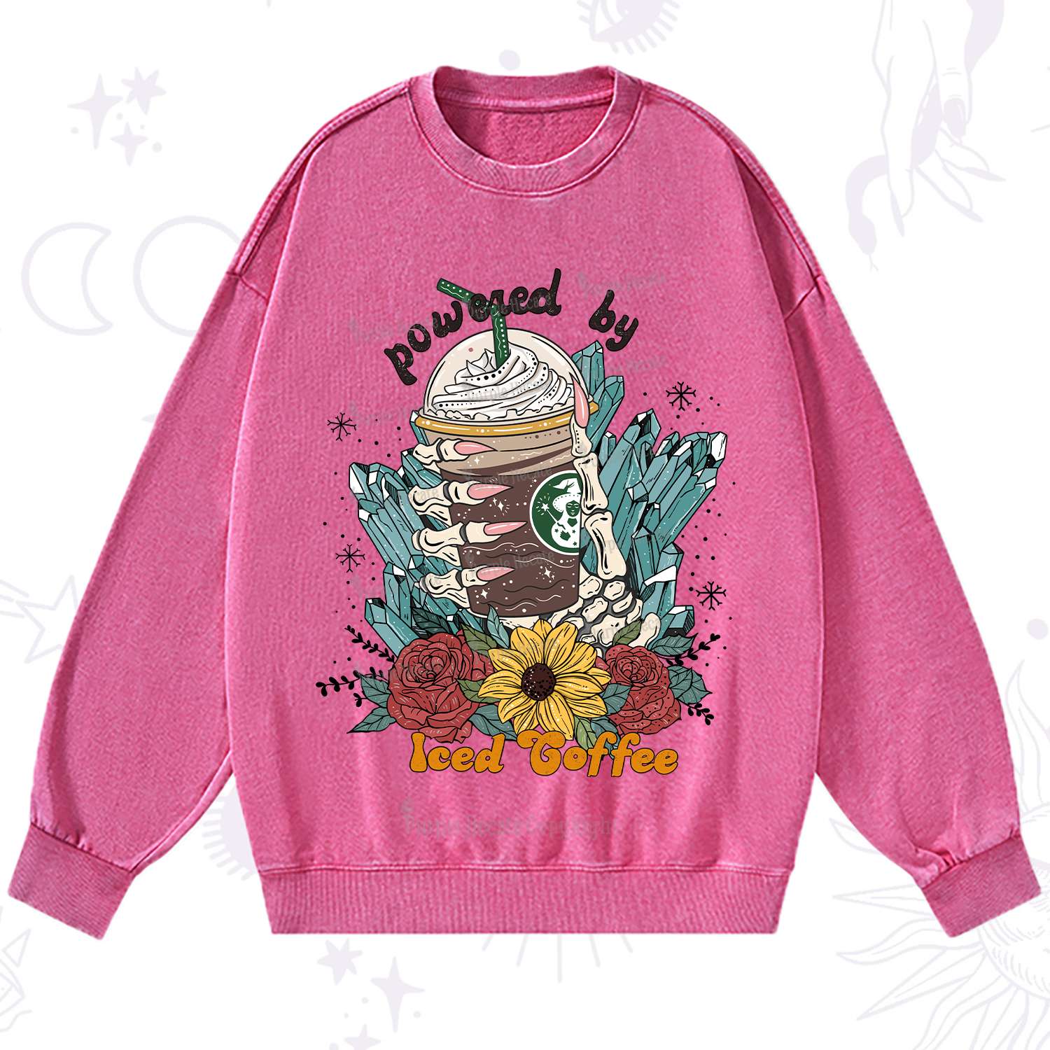 Purplehecate Powered By Ice Coffee Washed Sweatshirt