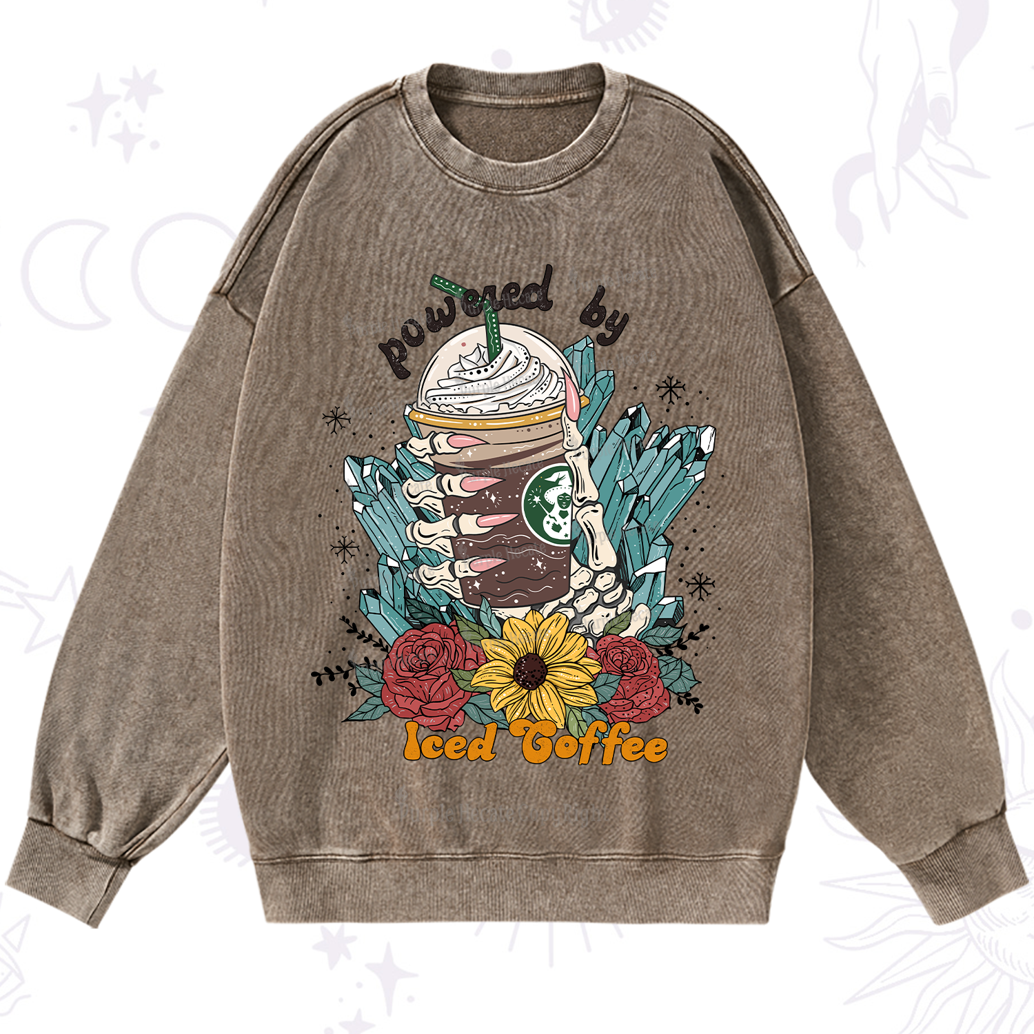 Purplehecate Powered By Ice Coffee Washed Sweatshirt