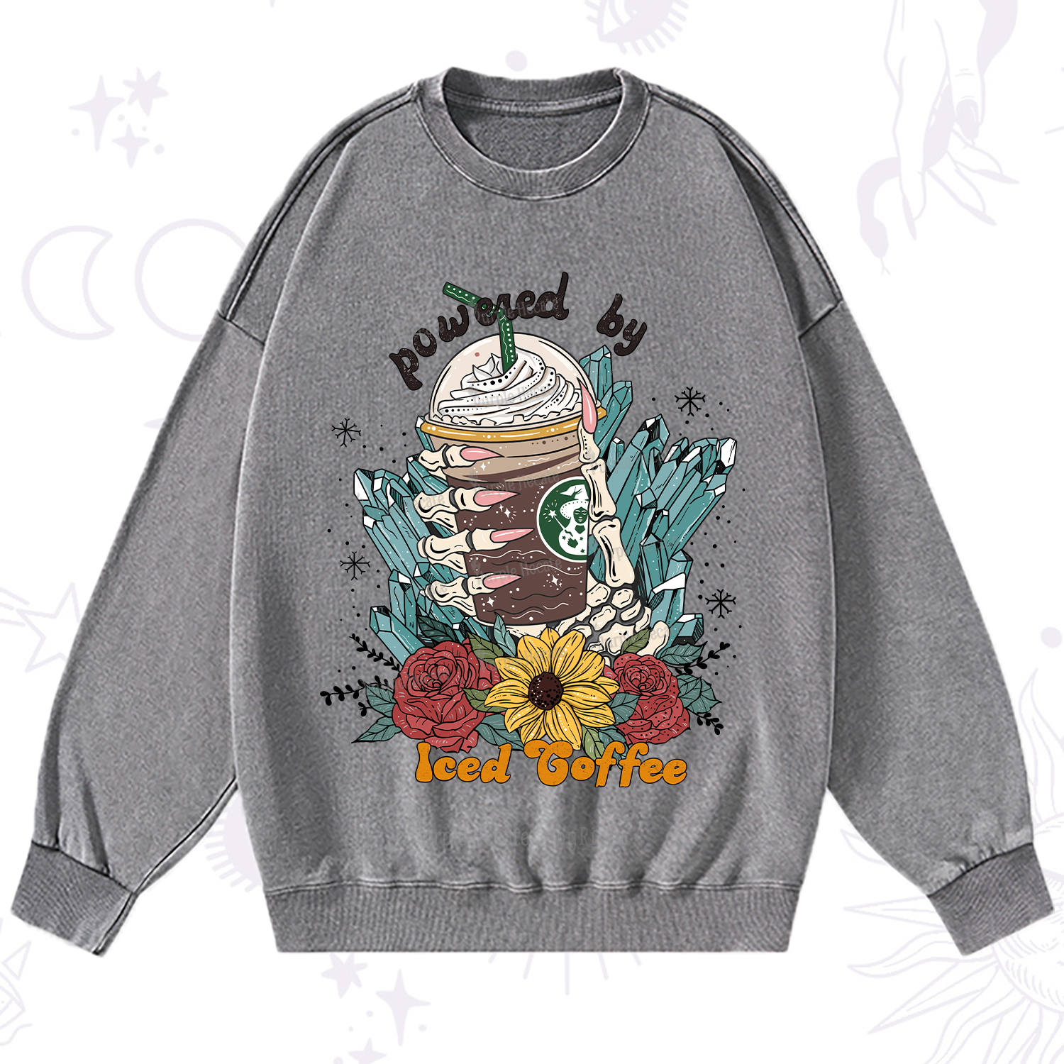 Purplehecate Powered By Ice Coffee Washed Sweatshirt