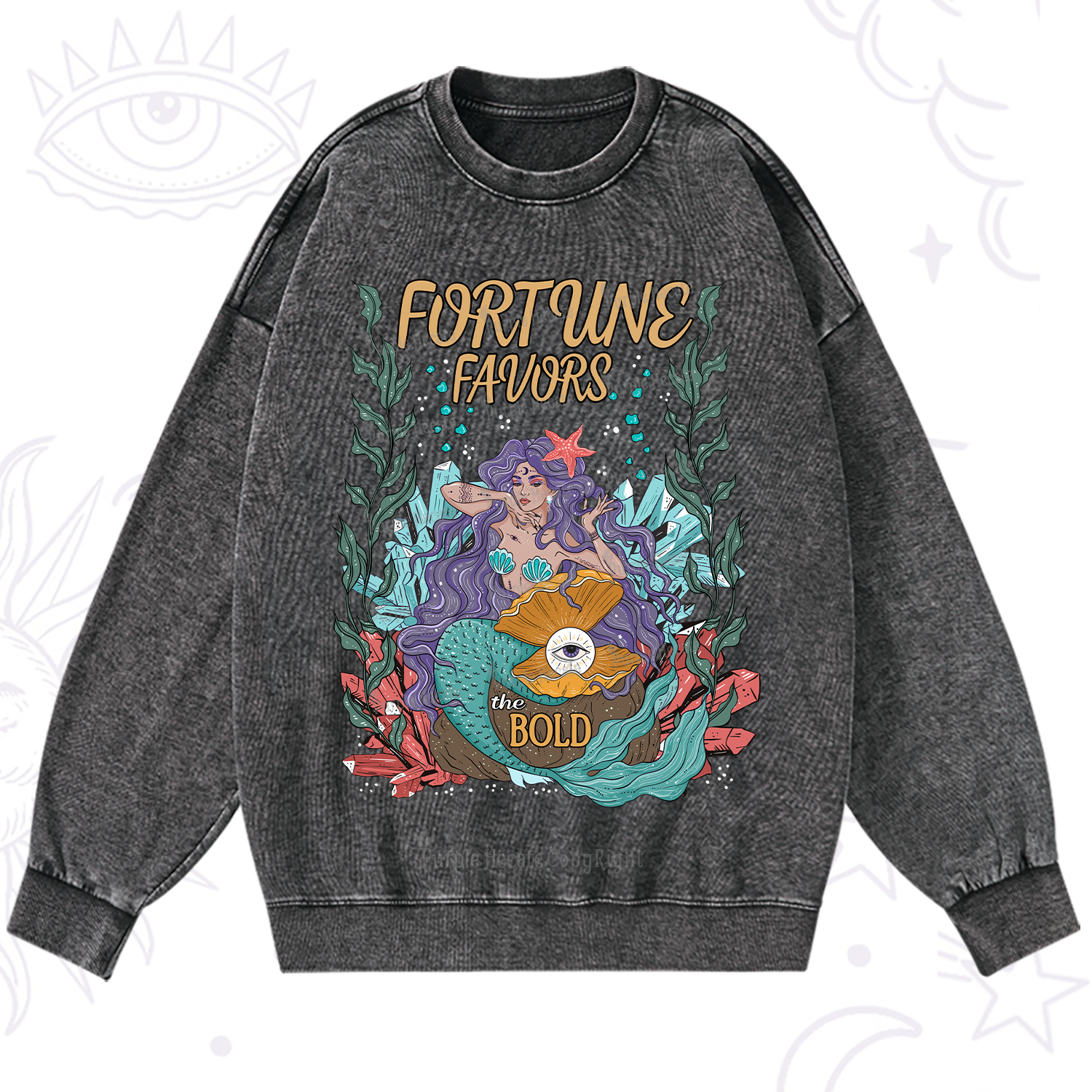 Purplehecate Fortune Favors The Bold Washed Sweatshirt