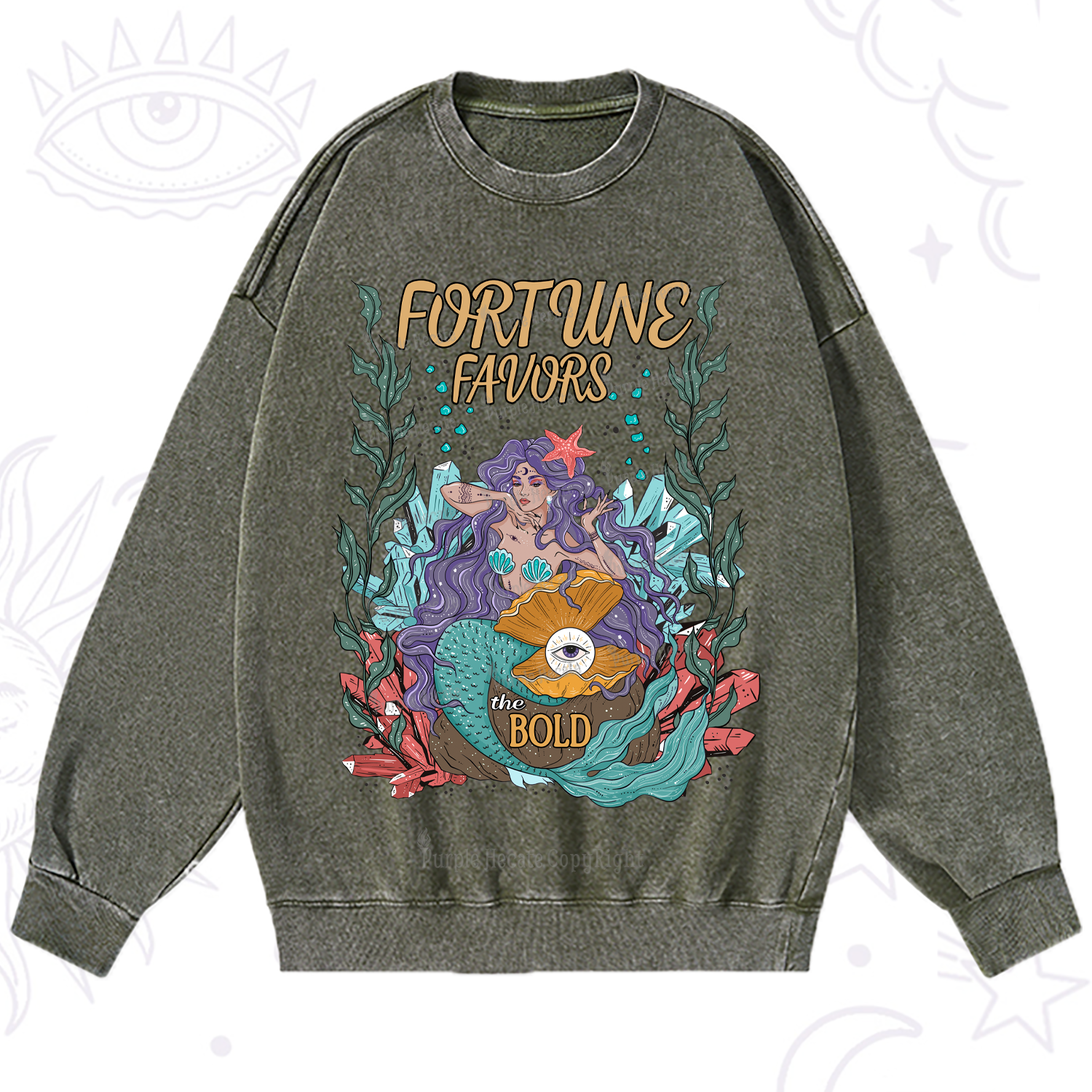 Purplehecate Fortune Favors The Bold Washed Sweatshirt