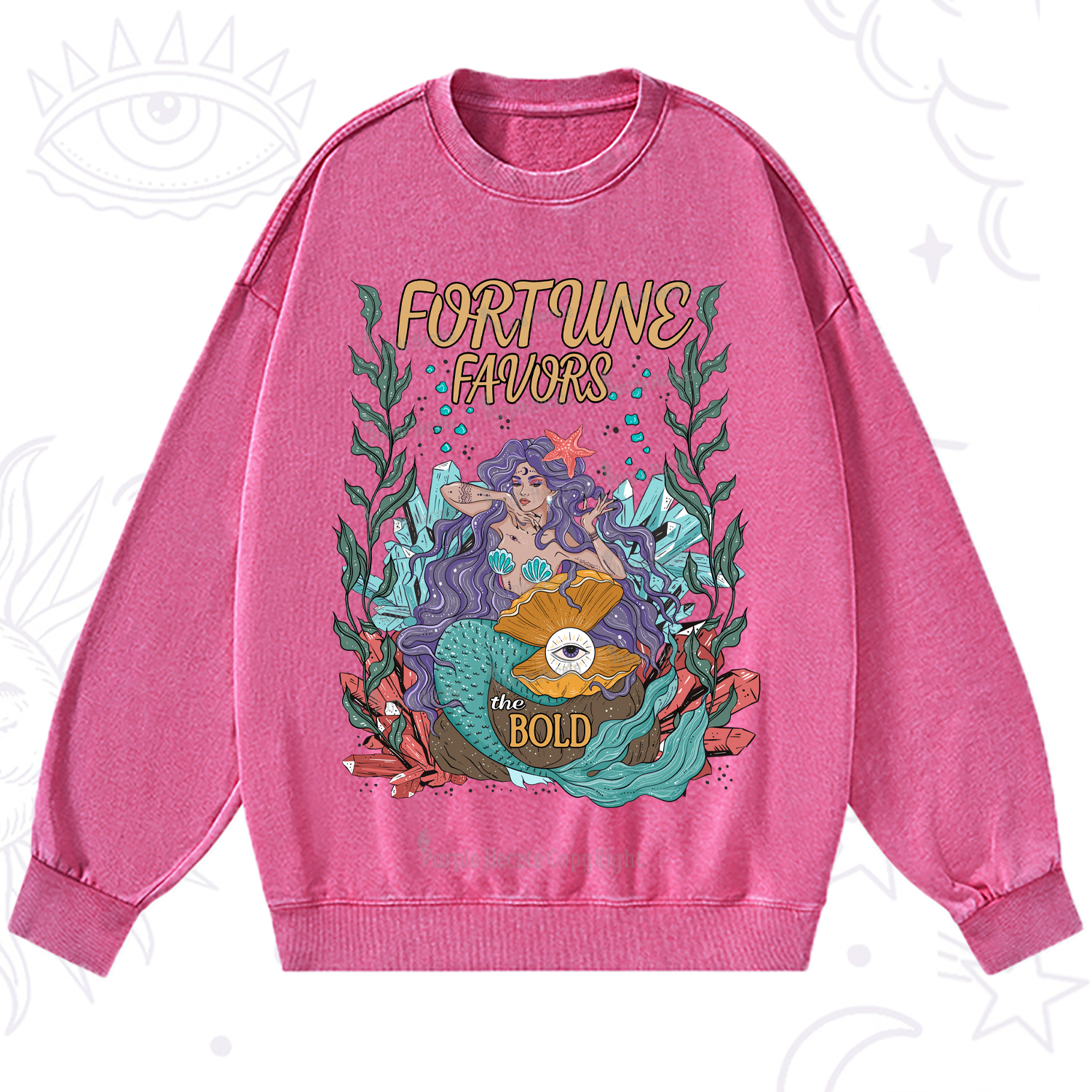 Purplehecate Fortune Favors The Bold Washed Sweatshirt