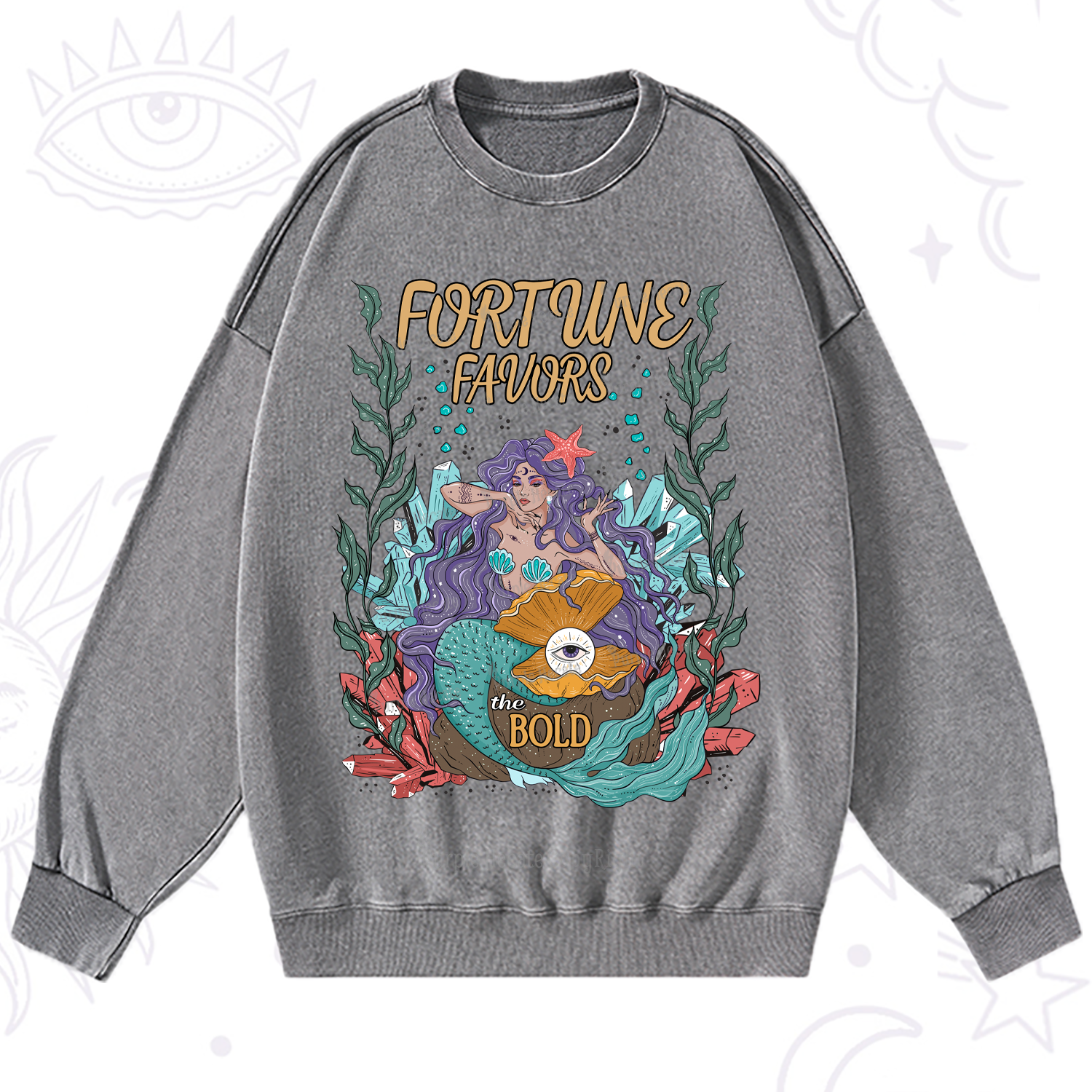 Purplehecate Fortune Favors The Bold Washed Sweatshirt