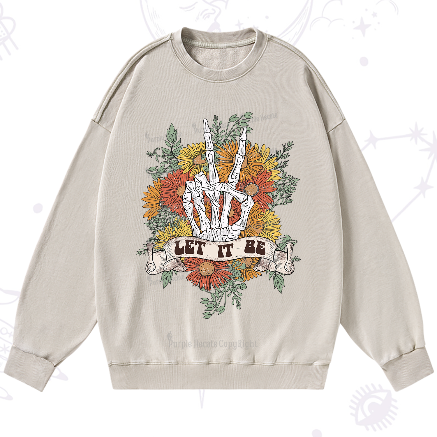 Purplehecate Letting Go Bravely Washed Sweatshirt