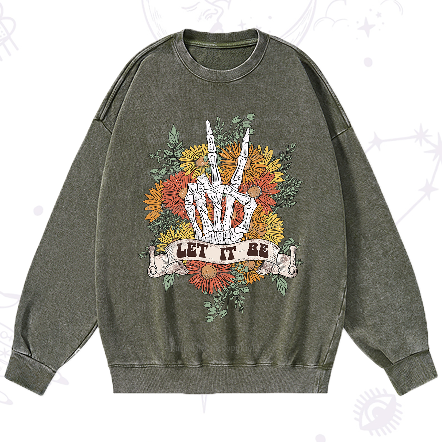 Purplehecate Letting Go Bravely Washed Sweatshirt