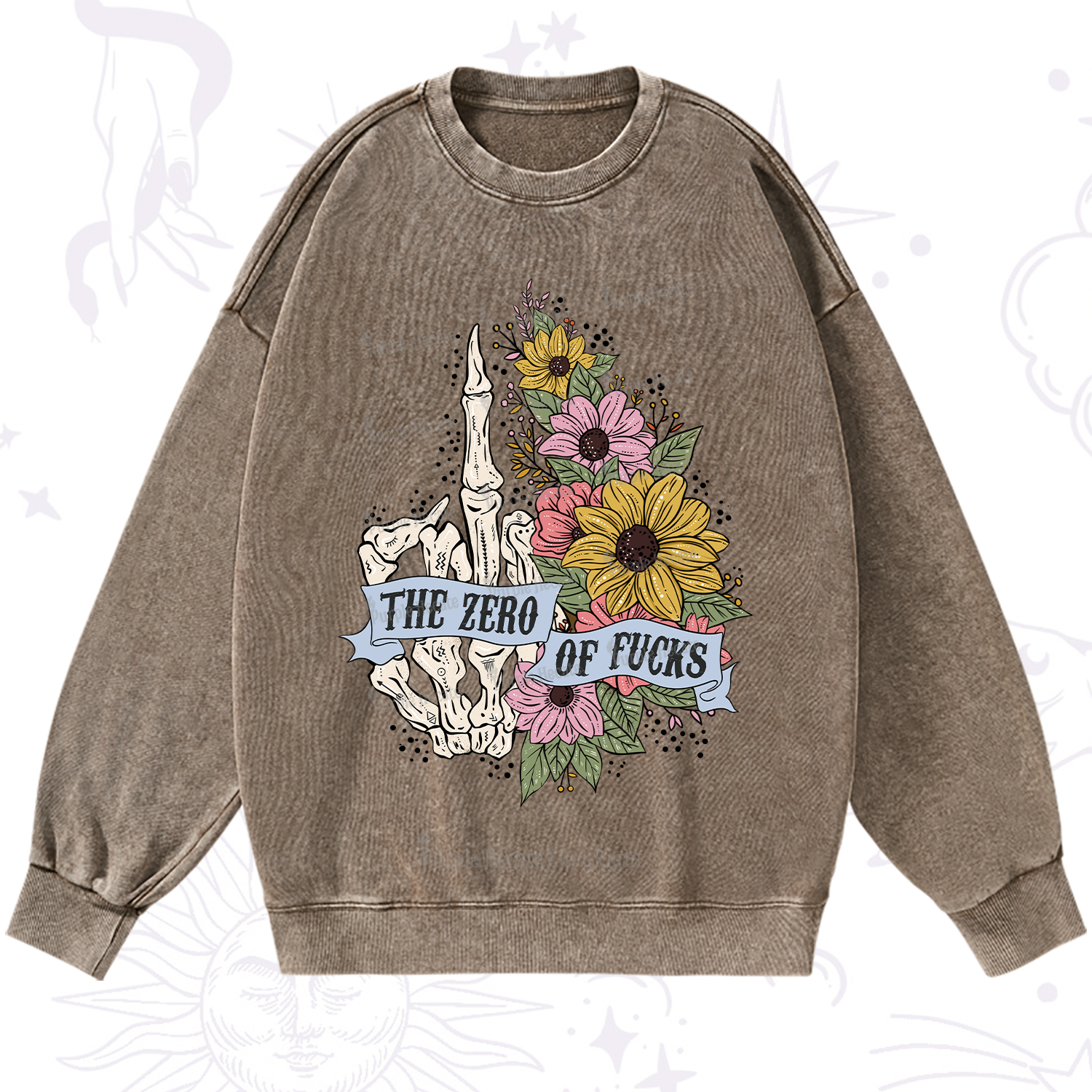 Purplehecate The Zero Of Fucks Washed Sweatshirt
