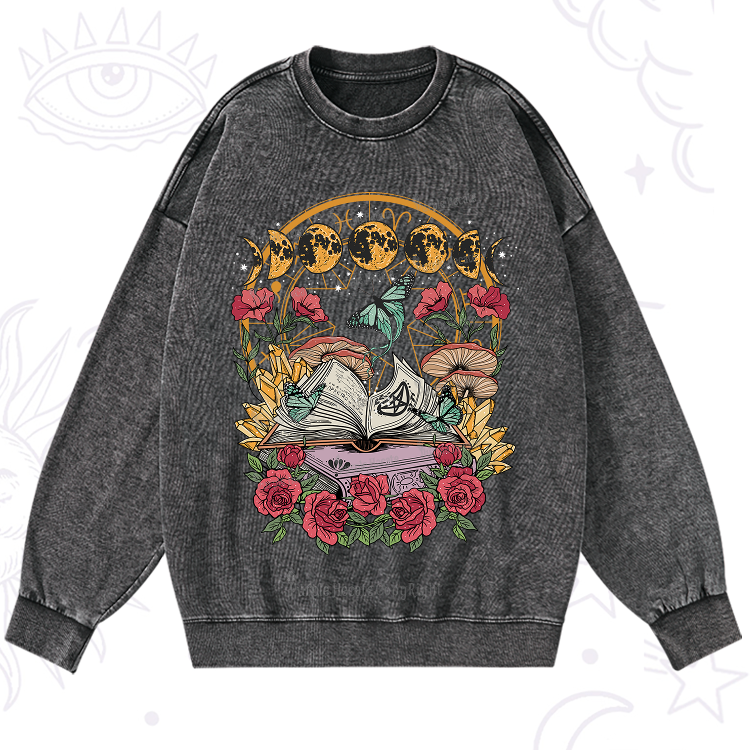 Purplehecate Witchy Book Washed Sweatshirt