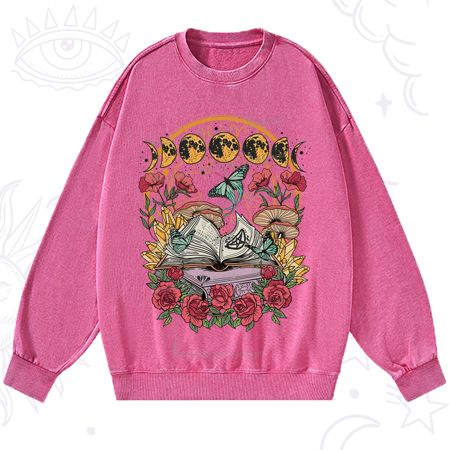 Purplehecate Witchy Book Washed Sweatshirt