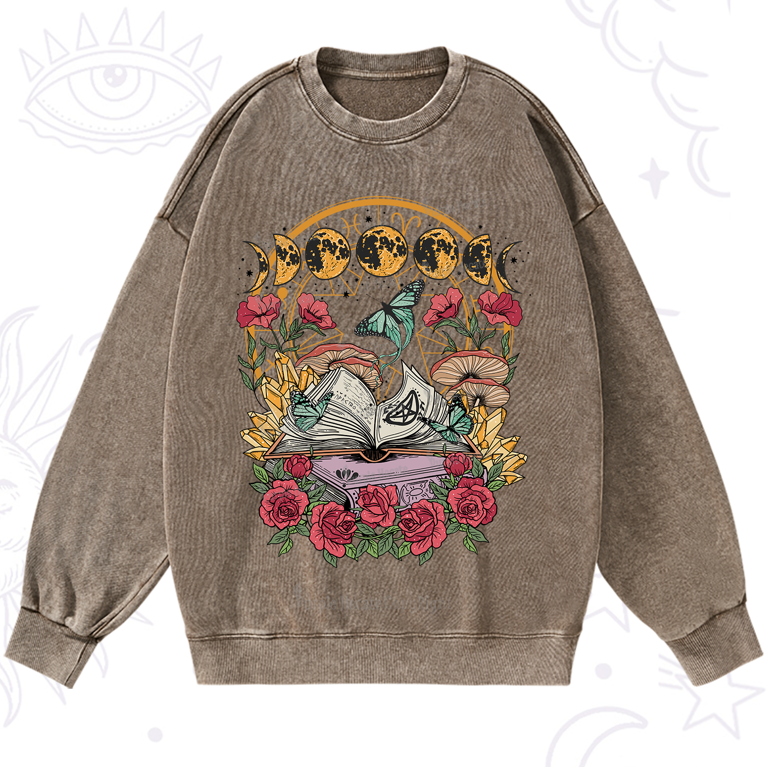 Purplehecate Witchy Book Washed Sweatshirt