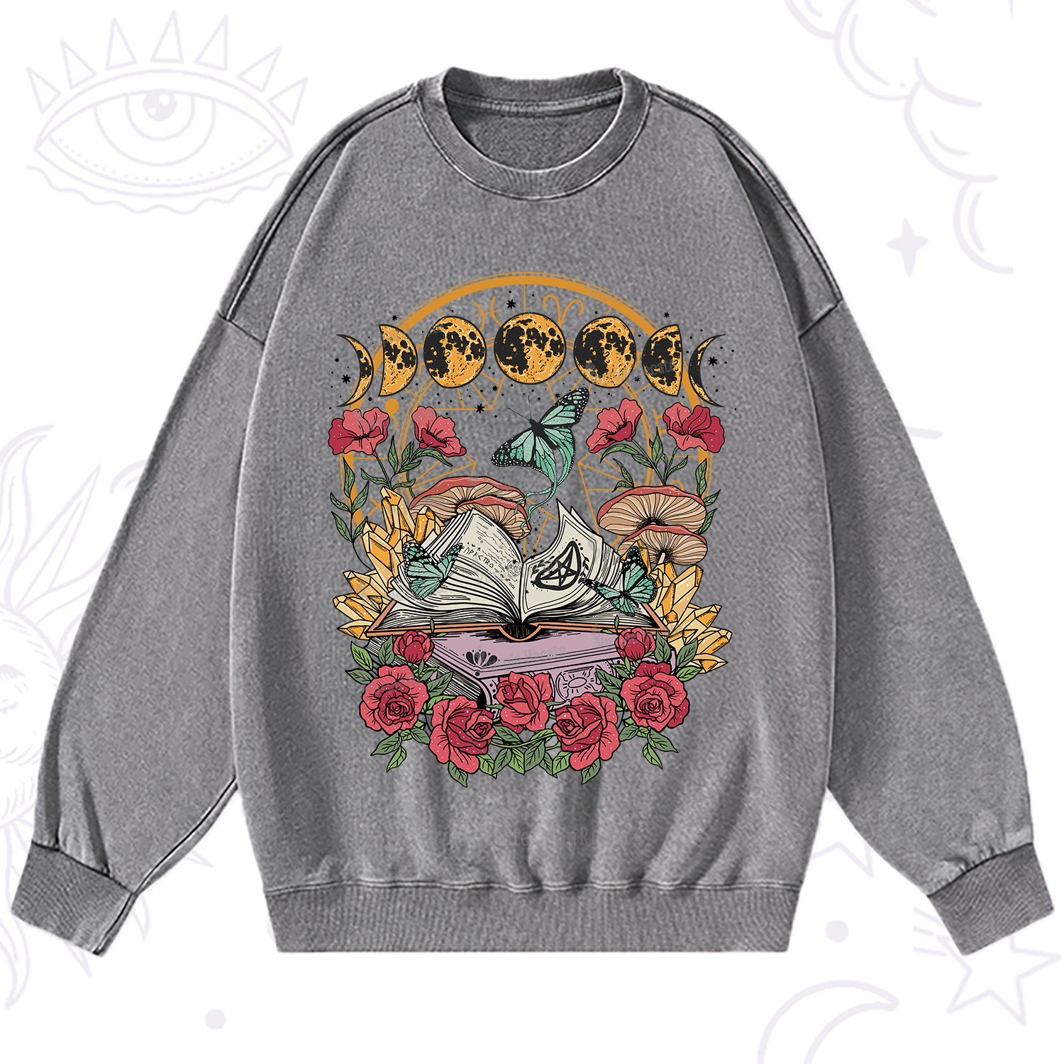 Purplehecate Witchy Book Washed Sweatshirt