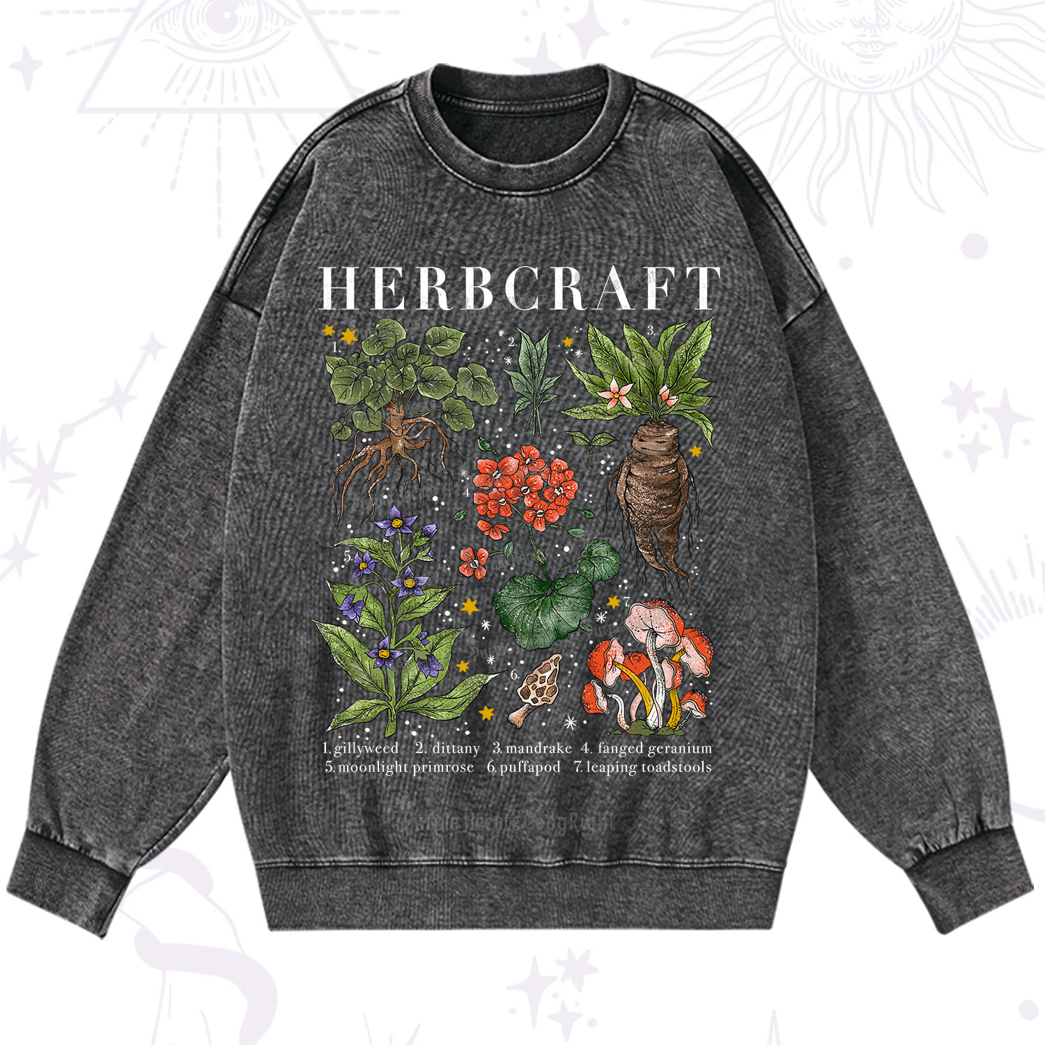 Purplehecate Magical Herbcraft Washed Sweatshirt